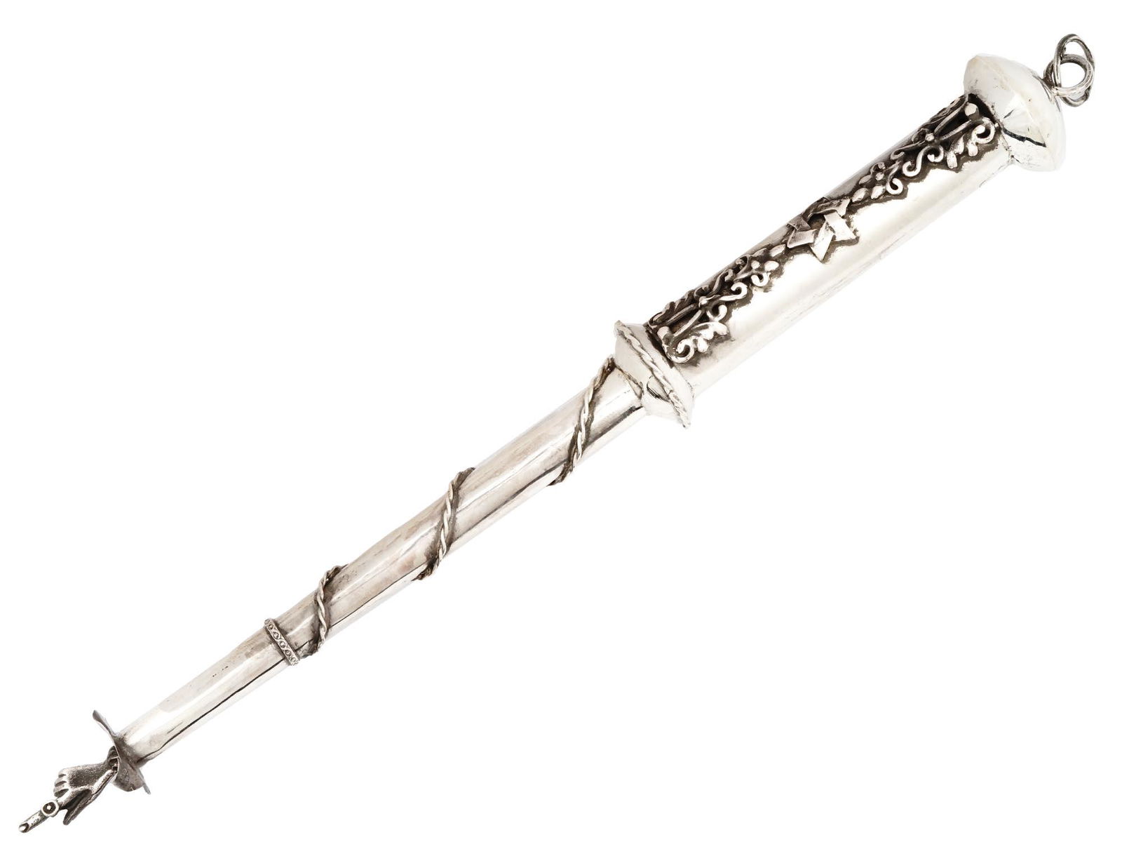RUSSIAN JUDAICA SILVER ENGRAVED YAD TORAH POINTER (1 of 6)