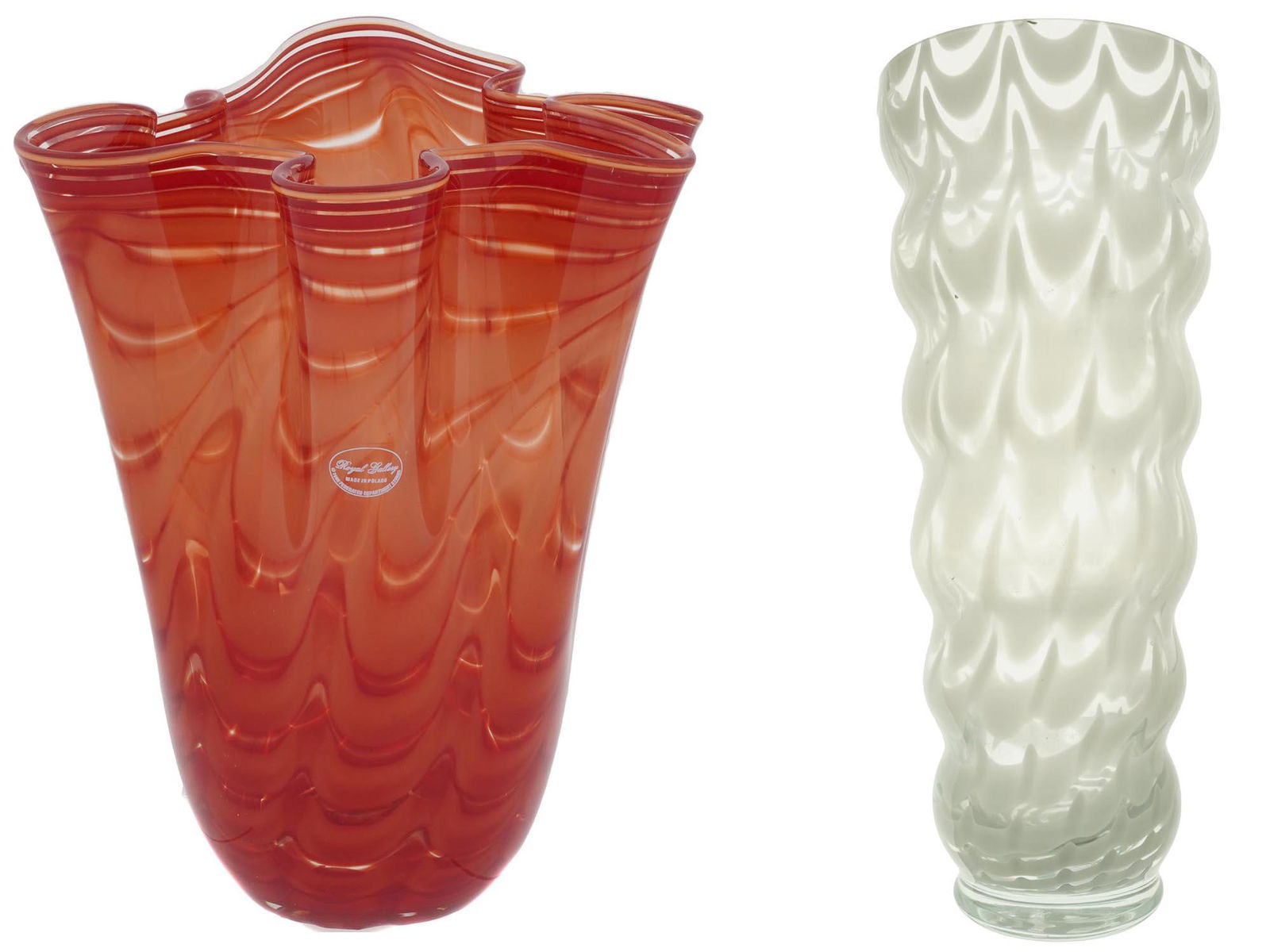 POLISH ROYAL GALLERY ARTISTIC GLASS DECOR VASES (1 of 11)
