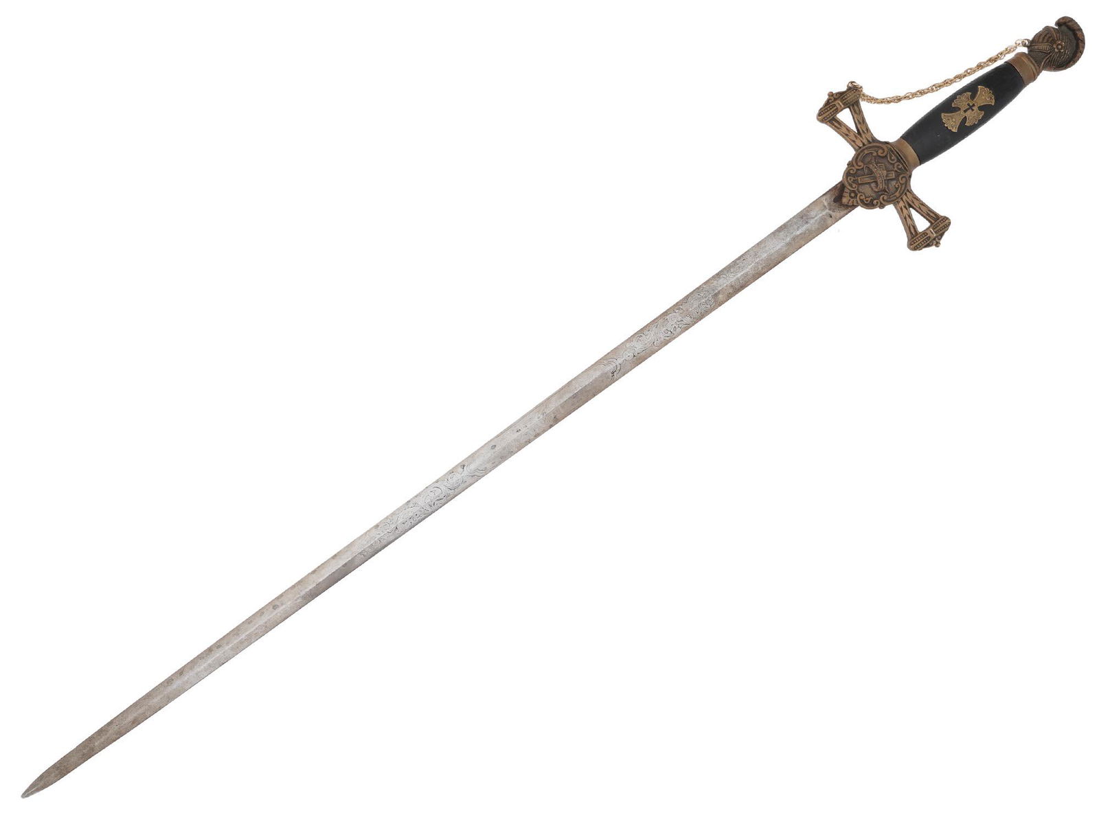 PETTIS AND CO 19TH C MASONIC PRESENTATION SWORD (1 of 9)