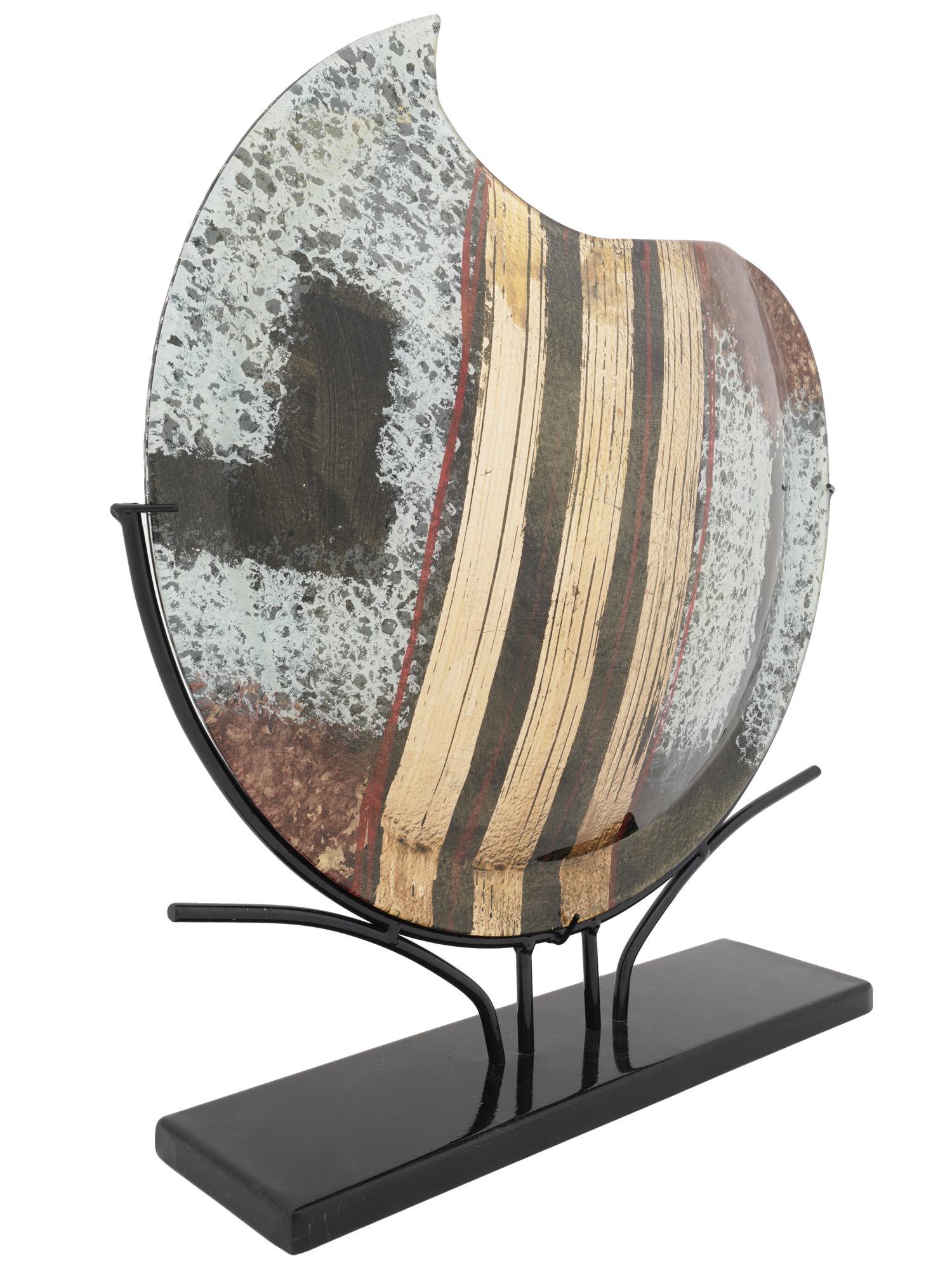 VINTAGE GILDE GLAS ART DECORATIVE VASE ON STAND (1 of 5)