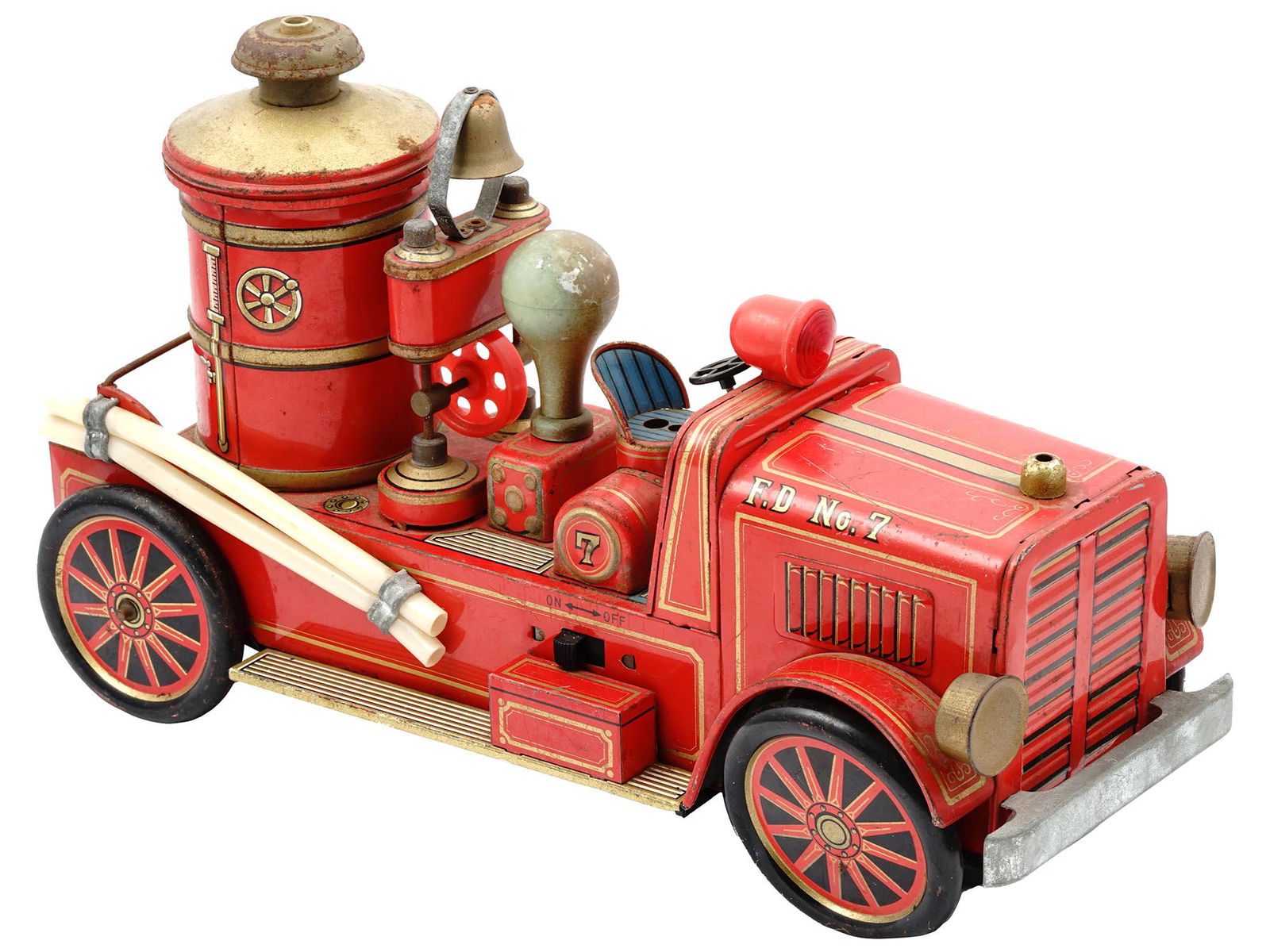 MID CEN JAPANESE TIN FIRE DEPART TRUCK TOY MODEL (1 of 8)