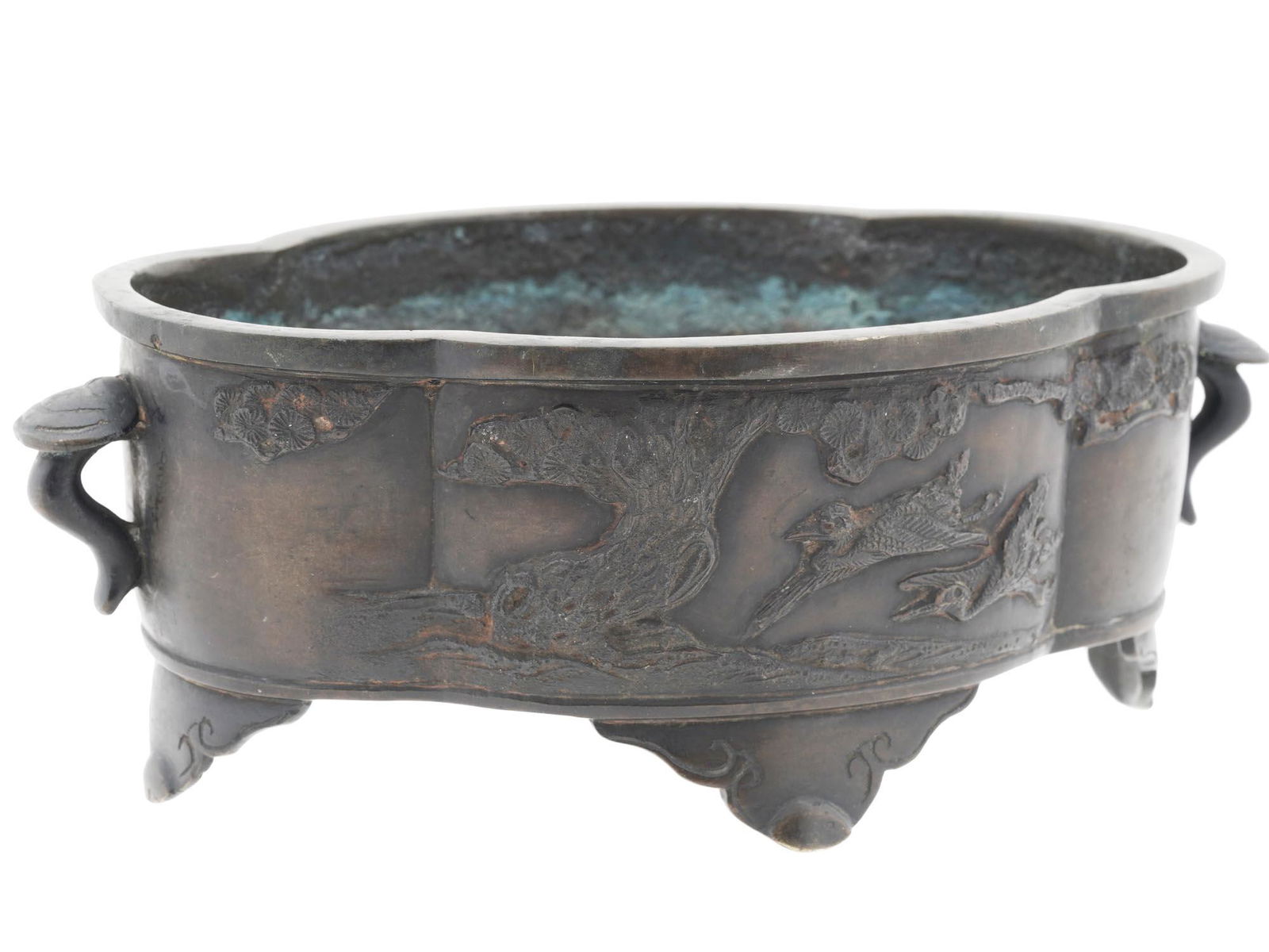 ANTIQUE JAPANESE MEIJI CAST COPPER INCENSE BURNER (1 of 9)