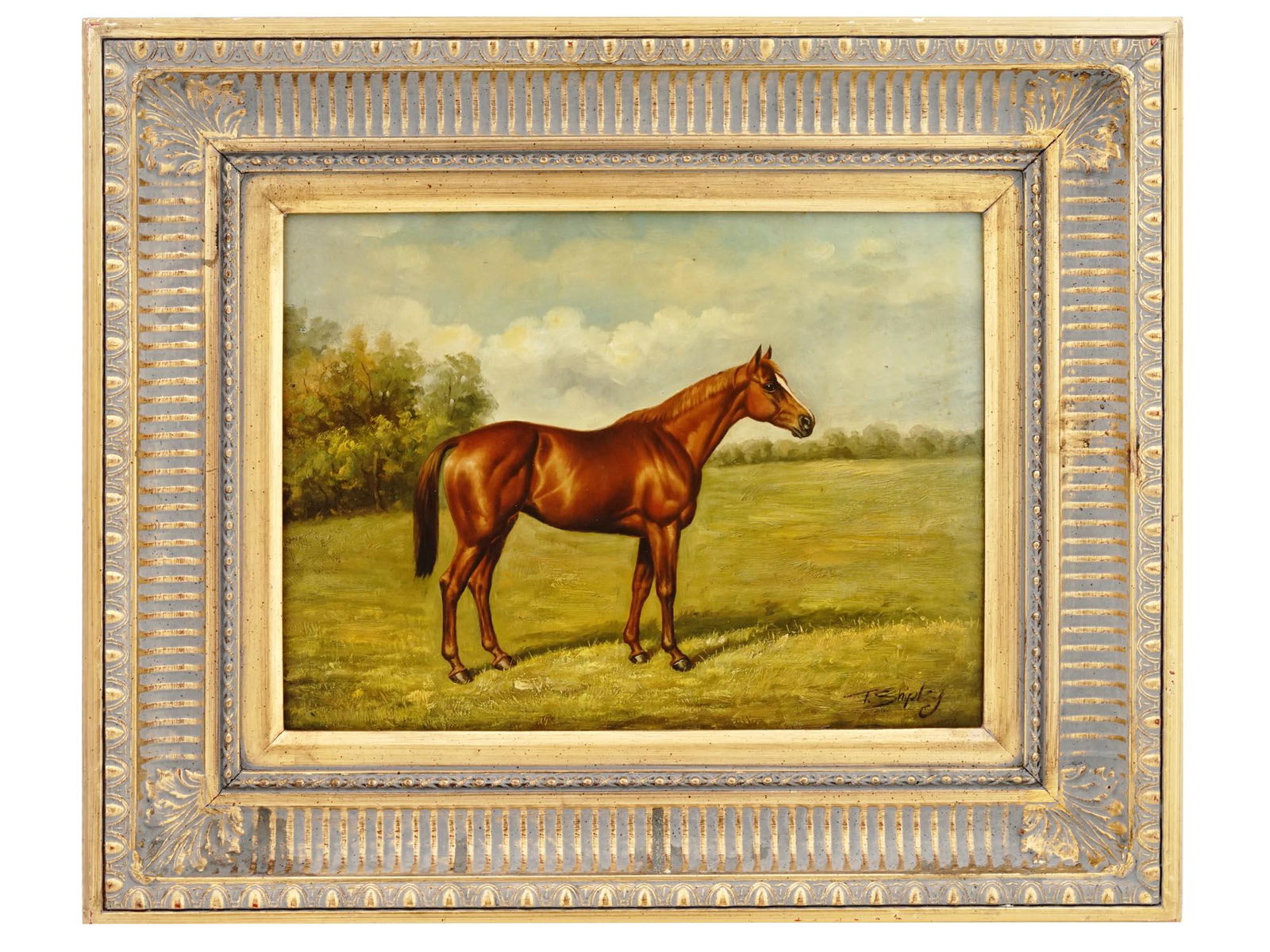 ENGLISH EQUESTRIAN OIL PAINTING BY T. SHIPLEY (1 of 4)