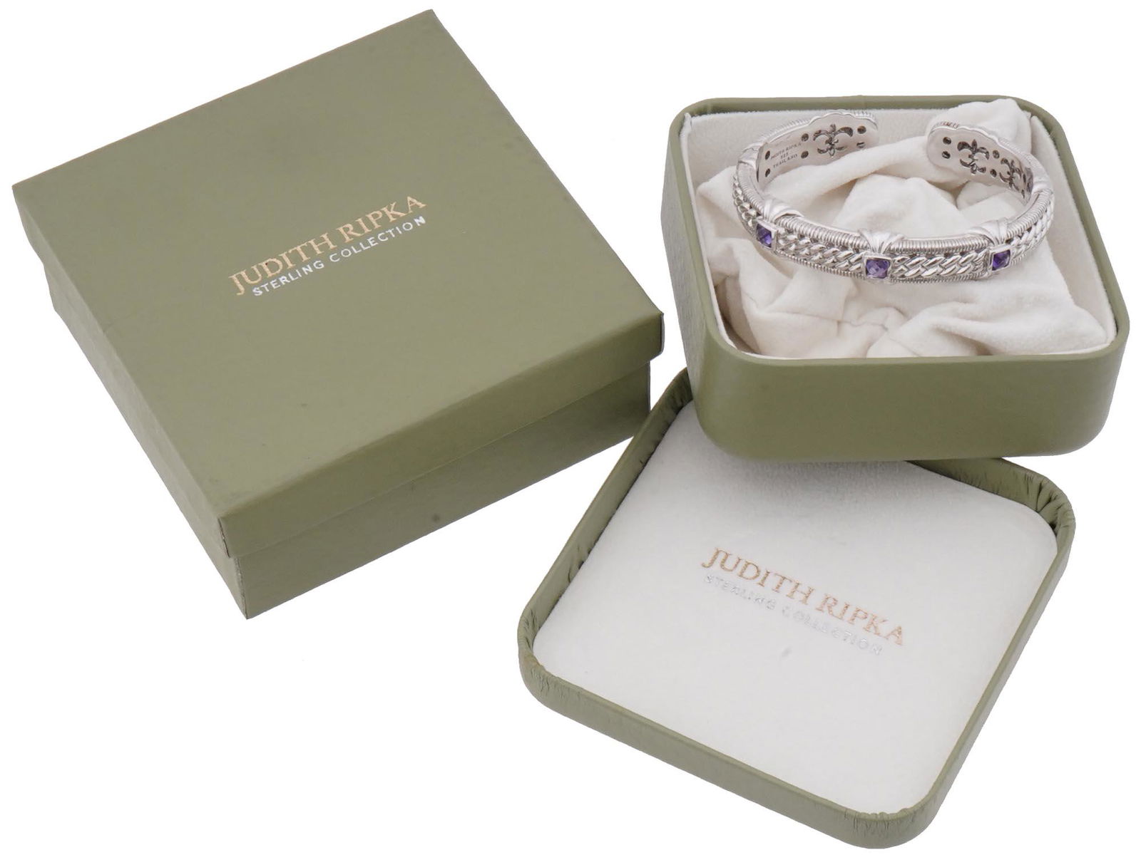 JUDITH RIPKA STERLING SILVER AMETHYST BRACELET (1 of 6)