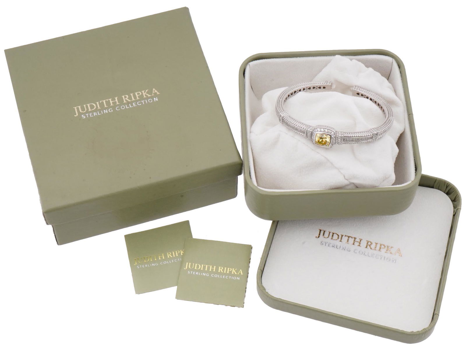 JUDITH RIPKA SILVER QUARTZ AND DIAMONDS BRACELET (1 of 6)