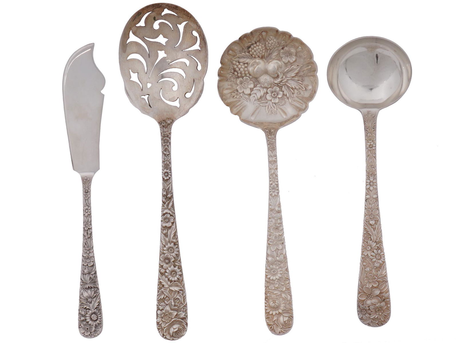 ANTIQUE AMERICAN SILVER KITCHEN UTENSILS BY KIRK (1 of 11)