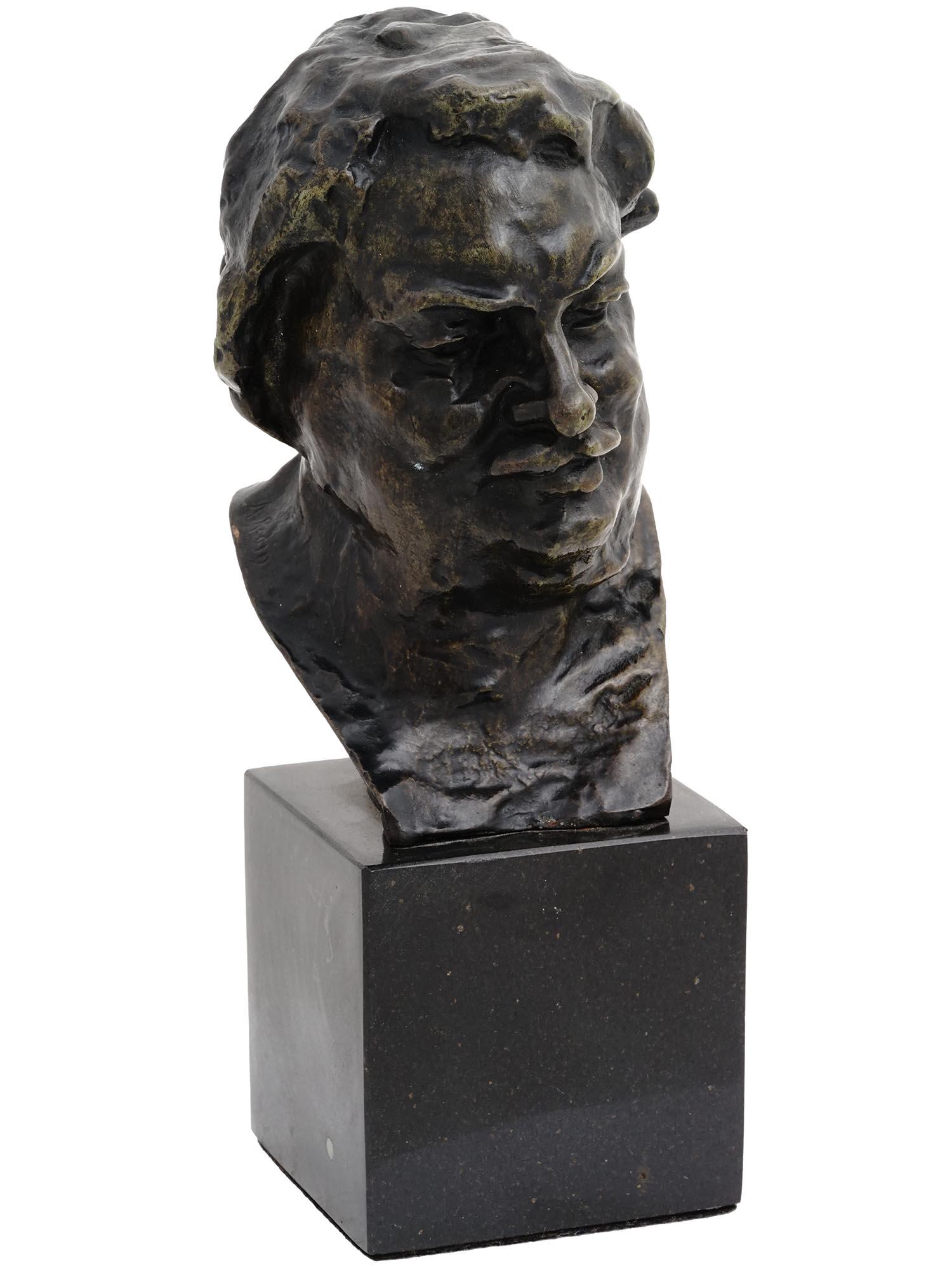 FRENCH BRONZE BUST OF BALZAC AFTER AUGUSTE RODIN (1 of 8)