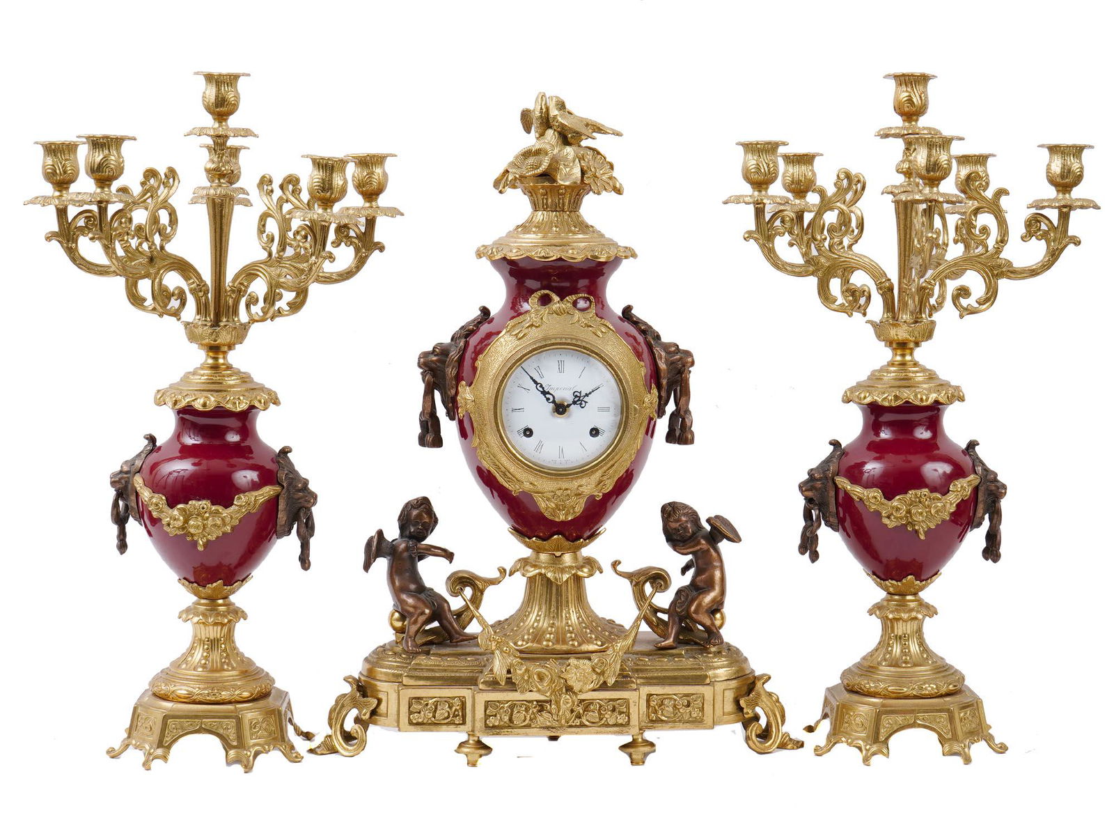 VINTAGE ITALIAN ROCOCO THREE PIECE CLOCK SET (1 of 13)