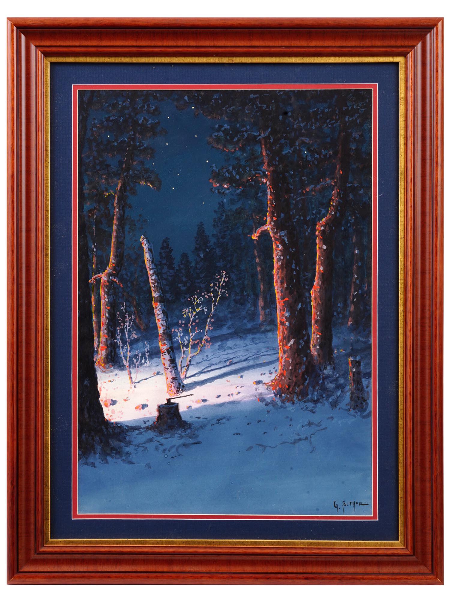 AMERICAN SNOW LANDSCAPE PAINTING GULBRAND SETHER (1 of 5)