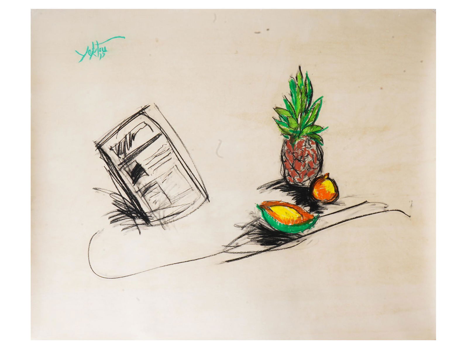 STILL LIFE PASTEL ON PAPER BY MANOUCHER YEKTAI (1 of 6)