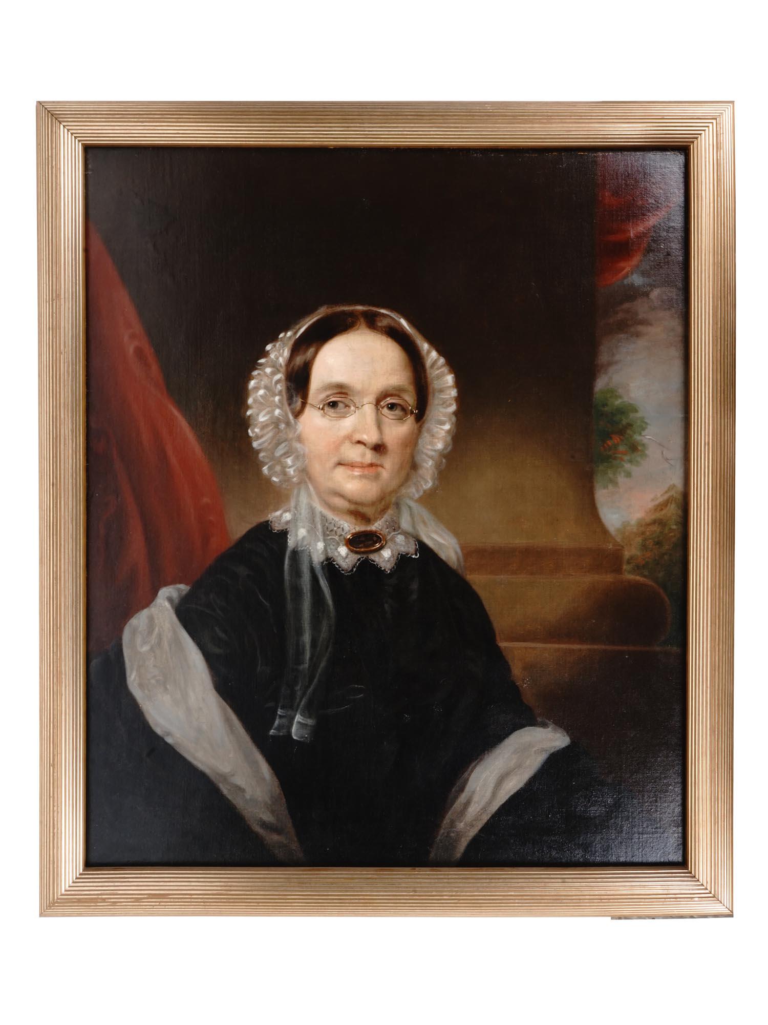 ANTIQUE PAINTING PORTRAIT OF OLD WOMAN IN GLASSES (1 of 6)