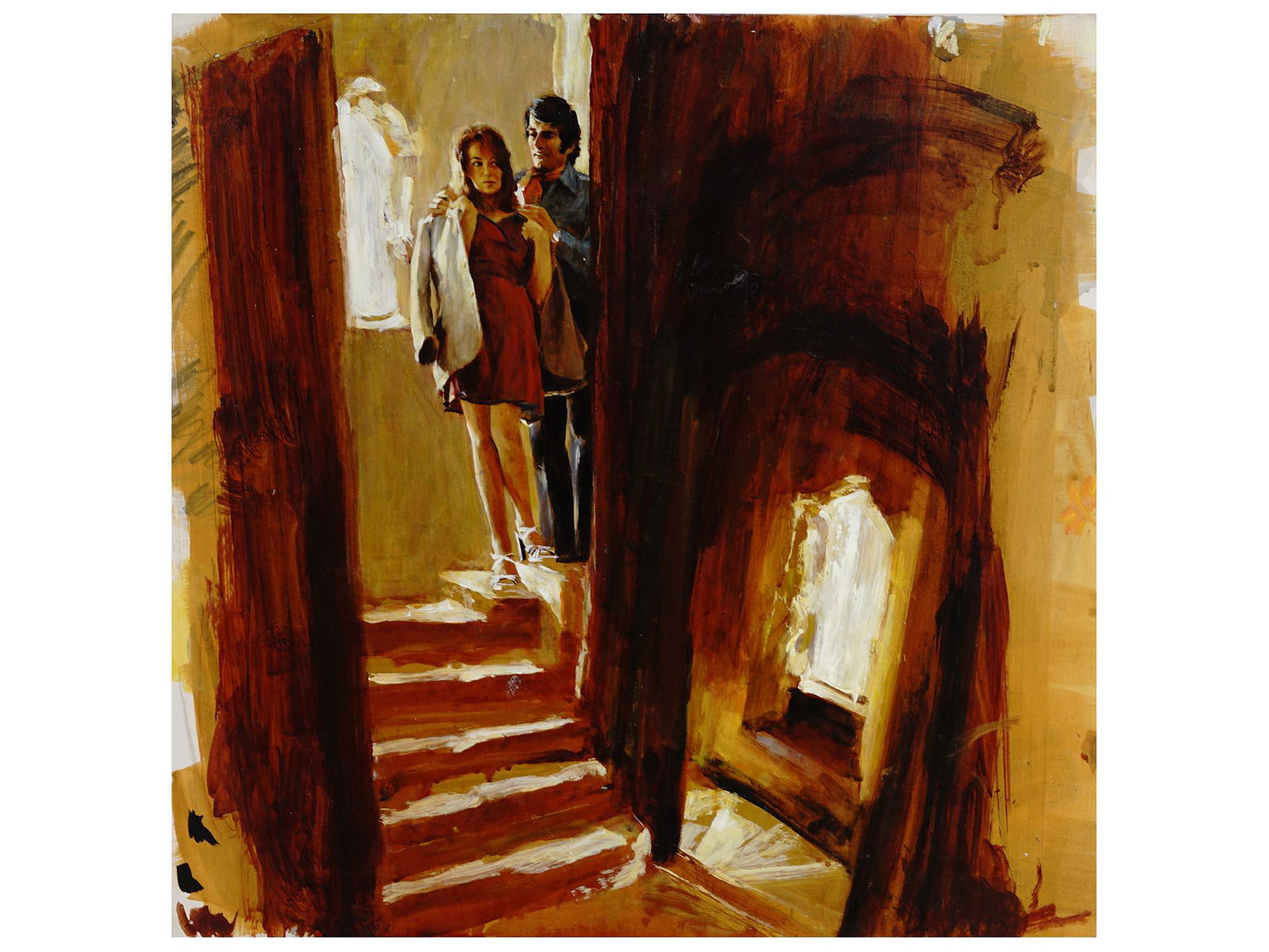 BRITISH ILLUSTRATION OIL PAINTING BY LEN THURSTON (1 of 4)