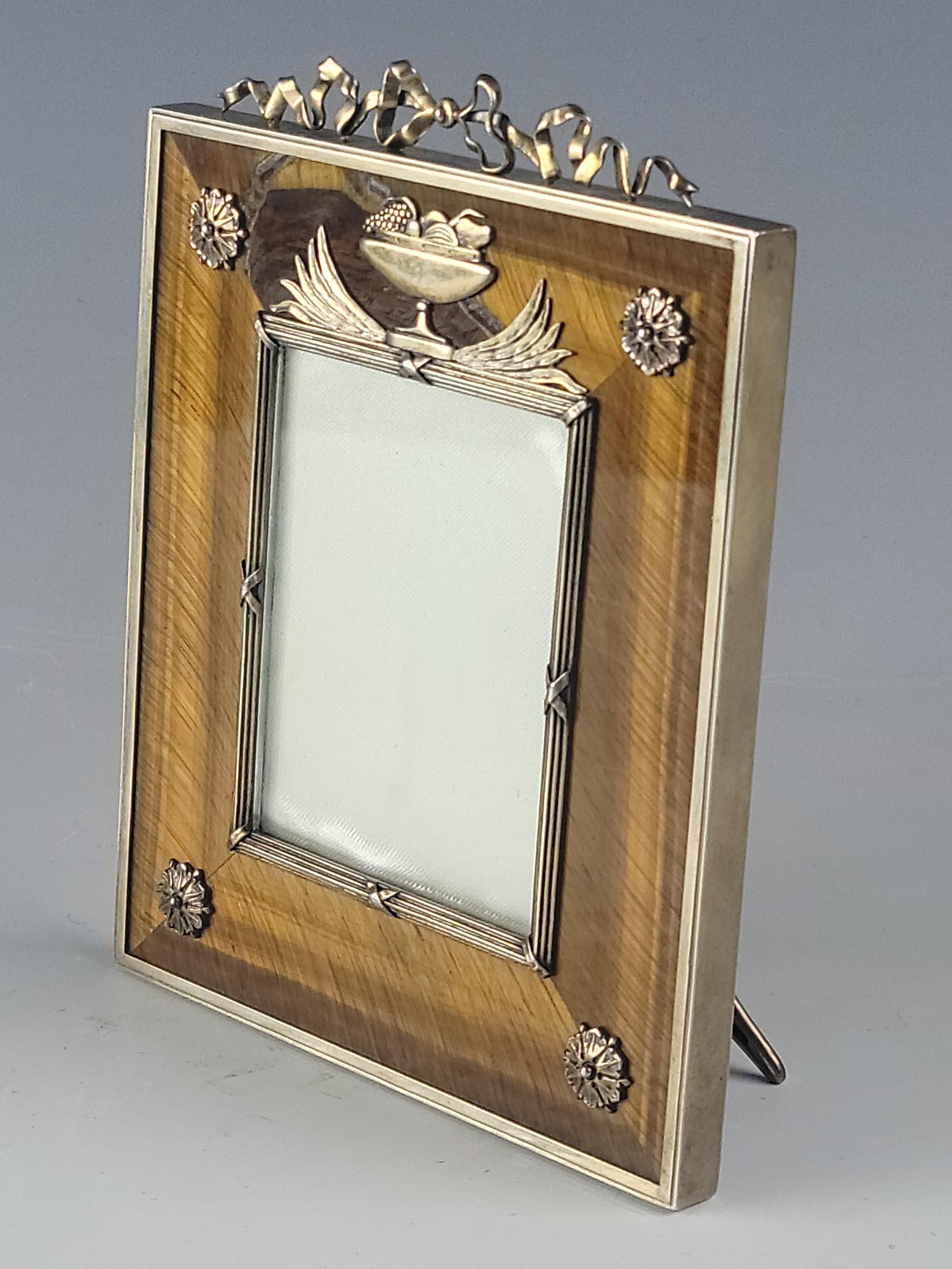 ANTIQUE RUSSIAN SILVER TIGER EYE PICTURE FRAME (1 of 13)