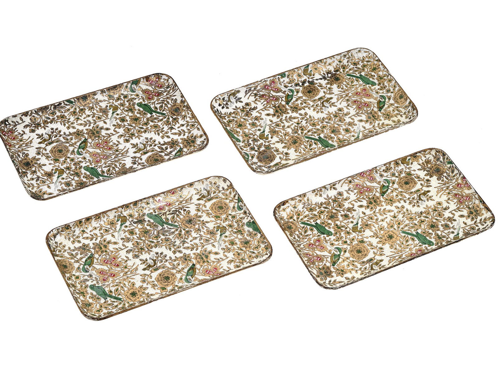 VINTAGE JAPANESE HAND MADE PAPER MACHE TRAYS (1 of 4)