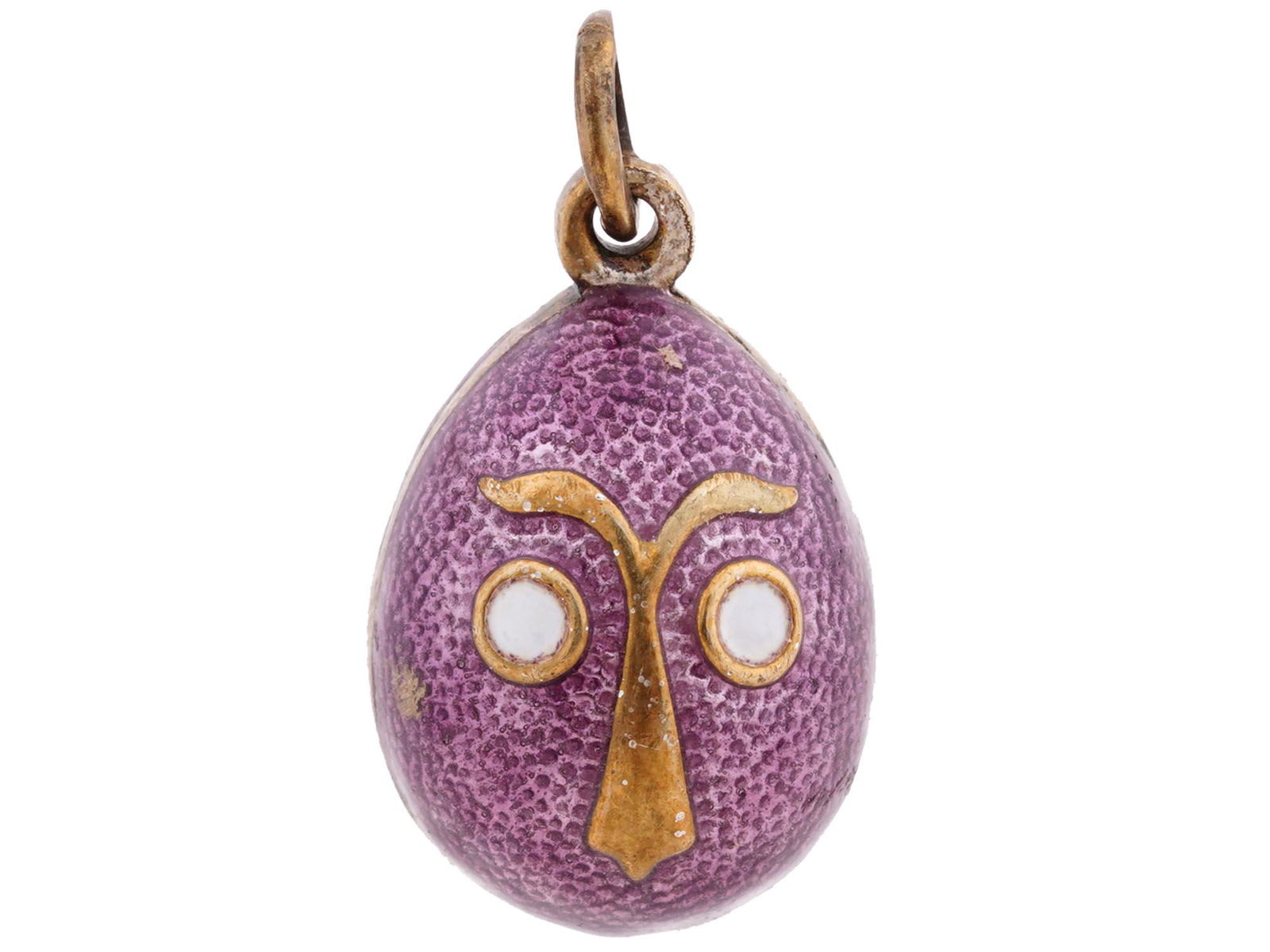 RUSSIAN SILVER GILT GUILLOCHE ENAMEL EGG PENDANT (1 of 5)
