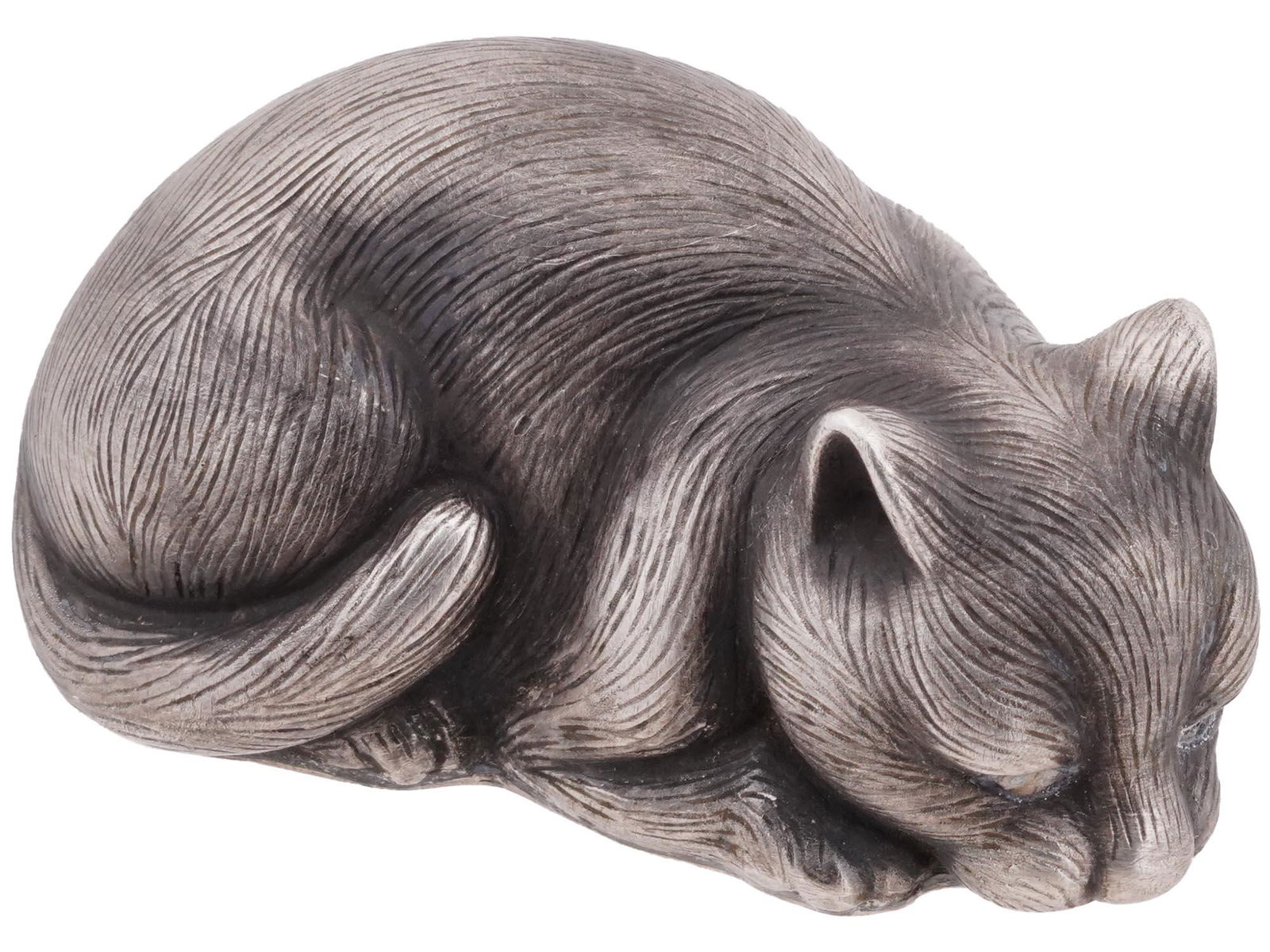 RUSSIAN 84 SILVER DIAMOND ETCHED FIGURINE OF CAT (1 of 8)