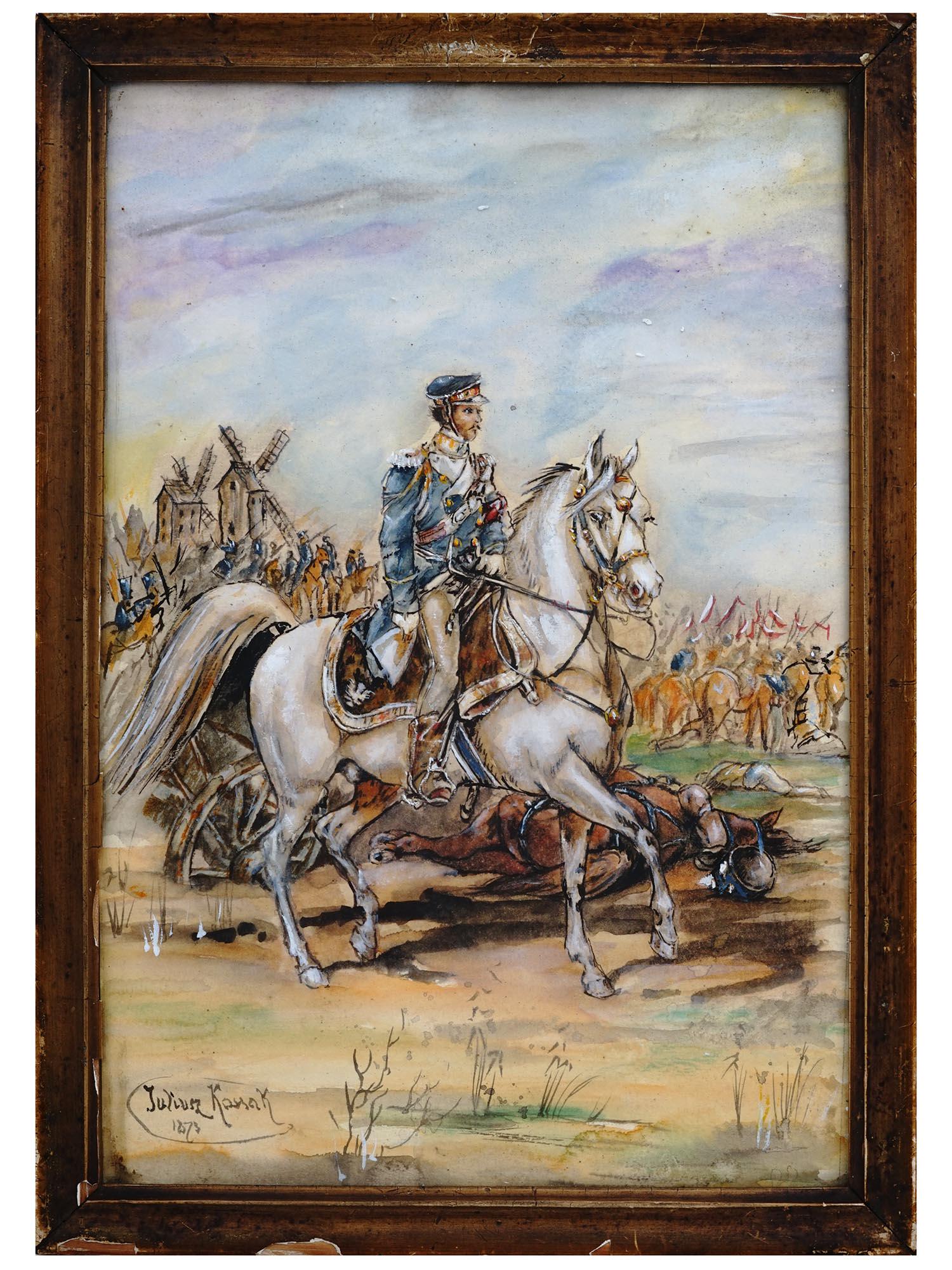 1873 POLISH WATERCOLOR PAINTING BY JULIUSZ KOSSAK (1 of 4)