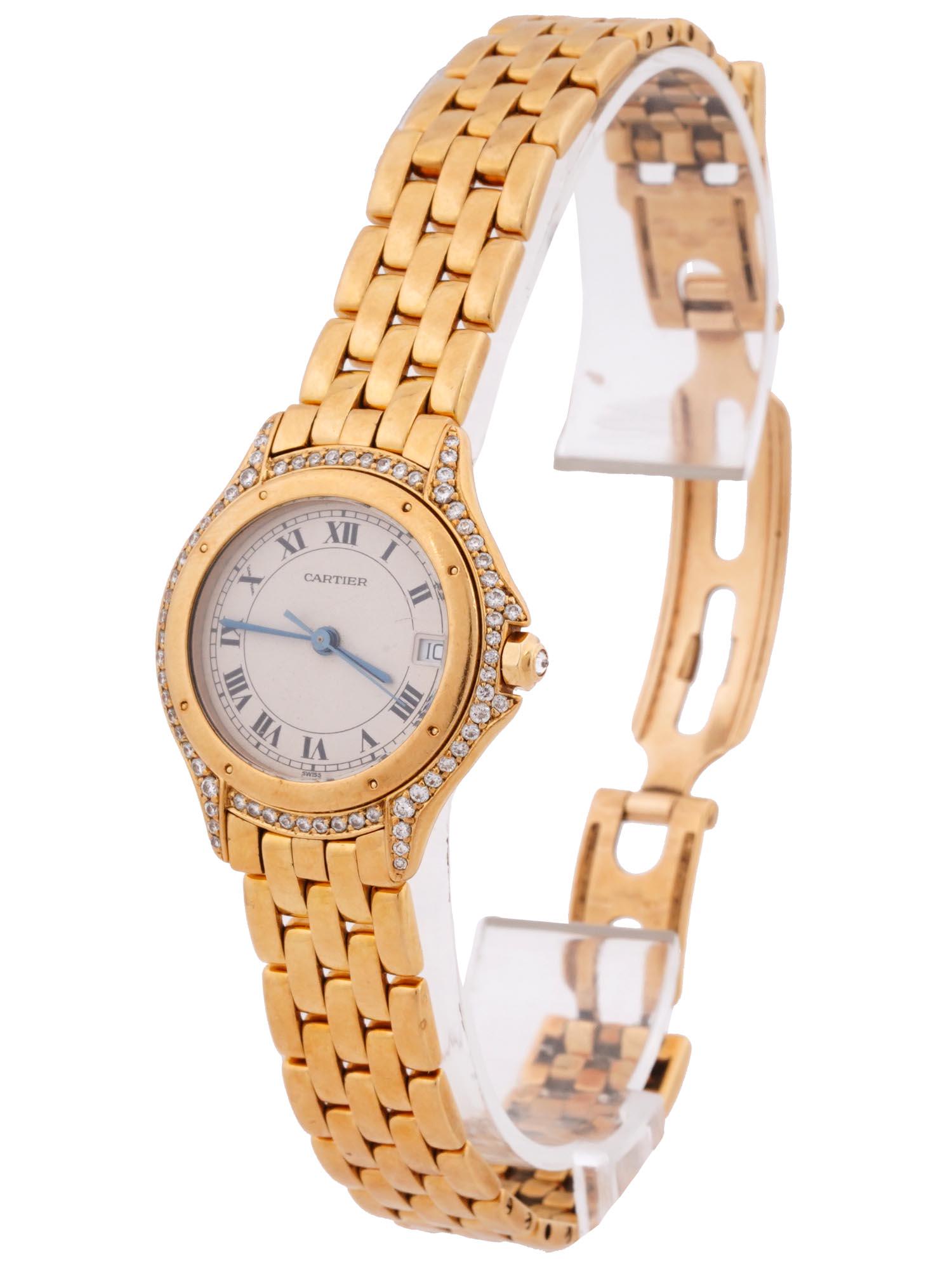 CARTIER COUGAR 18K GOLD DIAMOND LADIES WRISTWATCH (1 of 10)