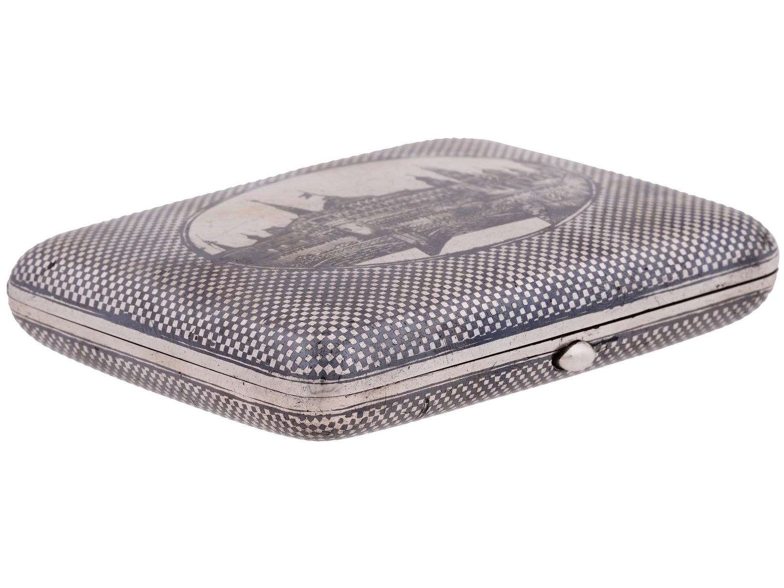 RUSSIAN SILVER GILT AND NIELLO CIGARETTE CASE (1 of 6)