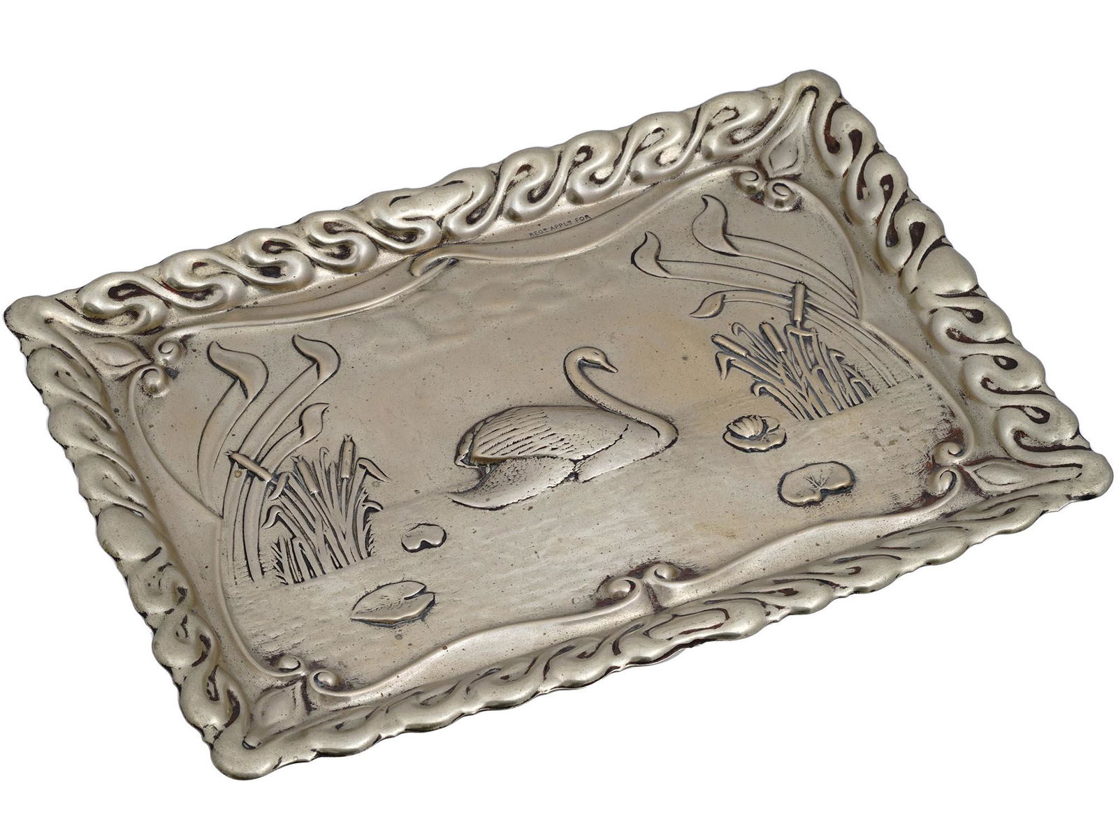 MID CENT ENGLISH SILVER PLATED RELIEF SWAN PLATE (1 of 6)