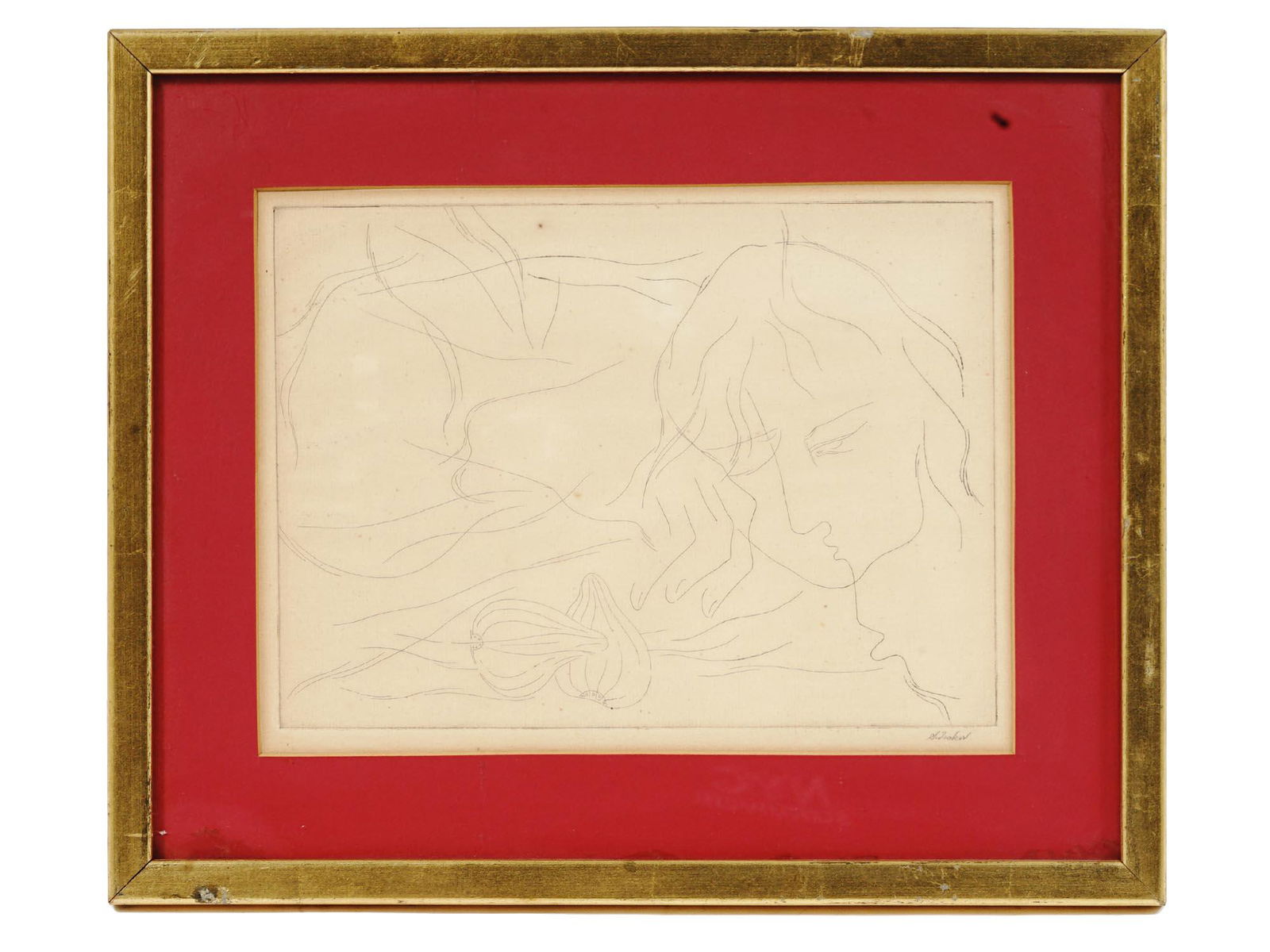 MID CENTURY AMERICAN ABSTRACT PRINT BY S. JASKOV (1 of 5)