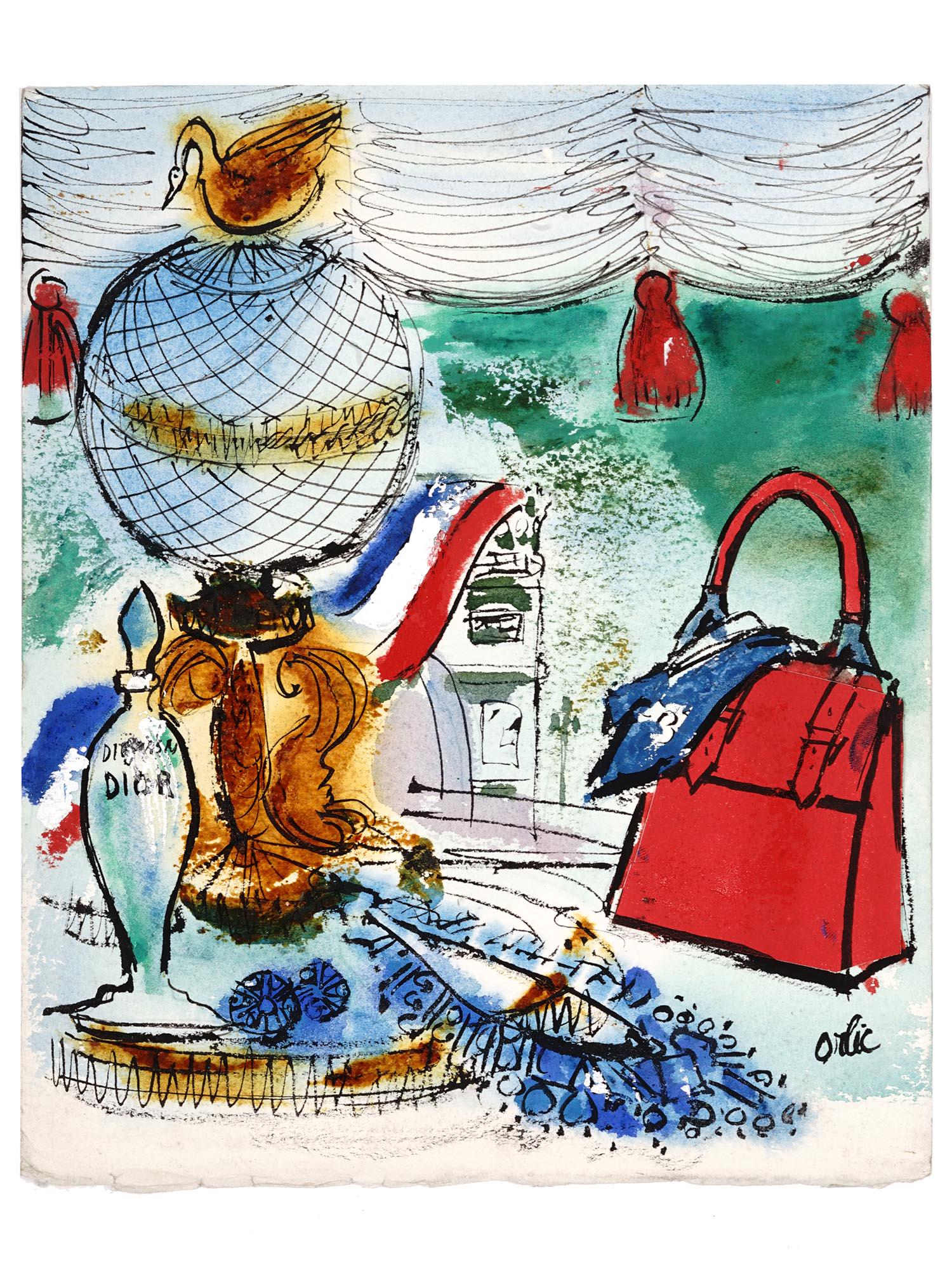 AMERICAN DIOR PAINTING ATTR TO LJUBICA ORLIC (1 of 5)