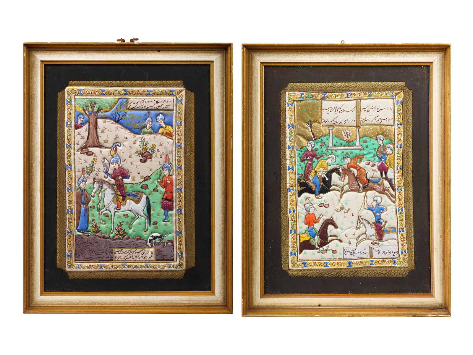PERSIAN PAHLAVI ERA MINIATURE EMBROIDERIES FRAMED (1 of 13)