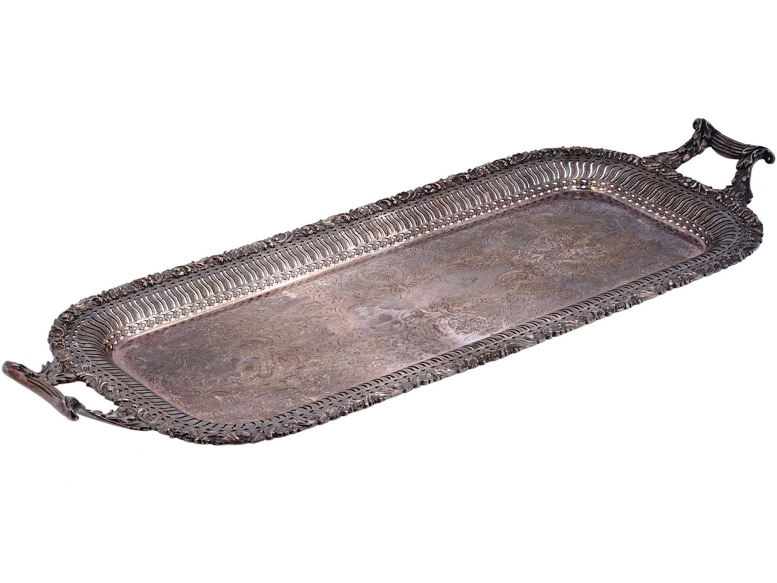 ANTIQUE ELLIS BARKER SILVER PLATED DECANTER TRAY (1 of 7)