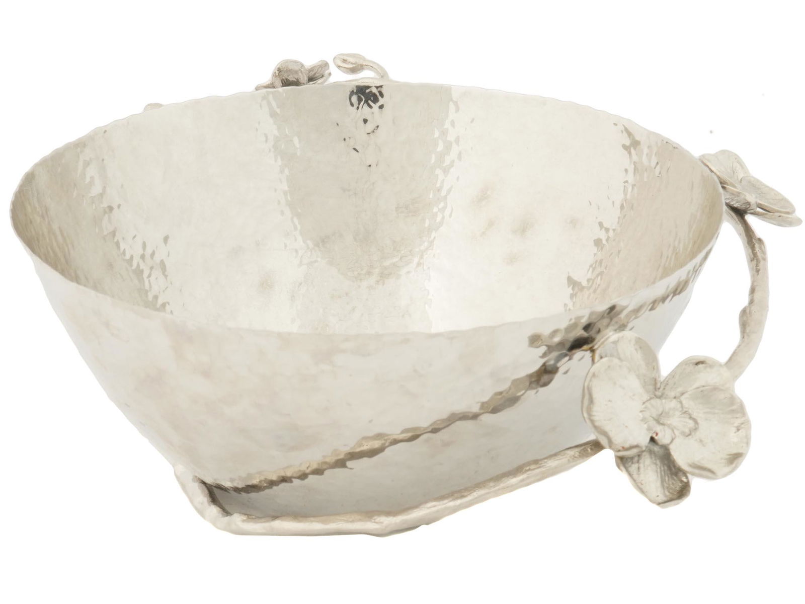 ORCHID HAMMERED NICKEL PLATE BOWL BY MICHAEL ARAM (1 of 5)