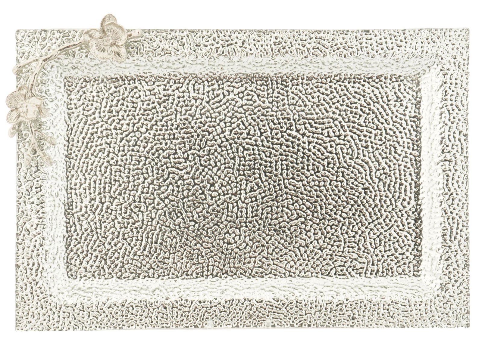 HAMMERED NICKEL PLATED CAKE TRAY BY MICHAEL ARAM (1 of 4)