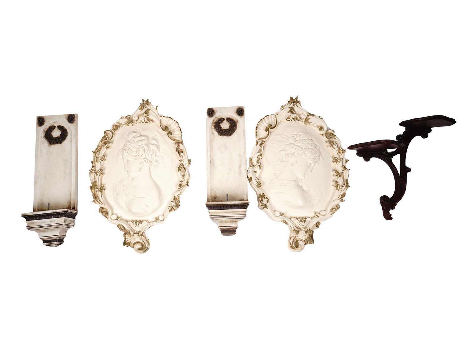 VINTAGE CLASSICAL STYLE WALL PLAQUES AND BRACKET (1 of 8)