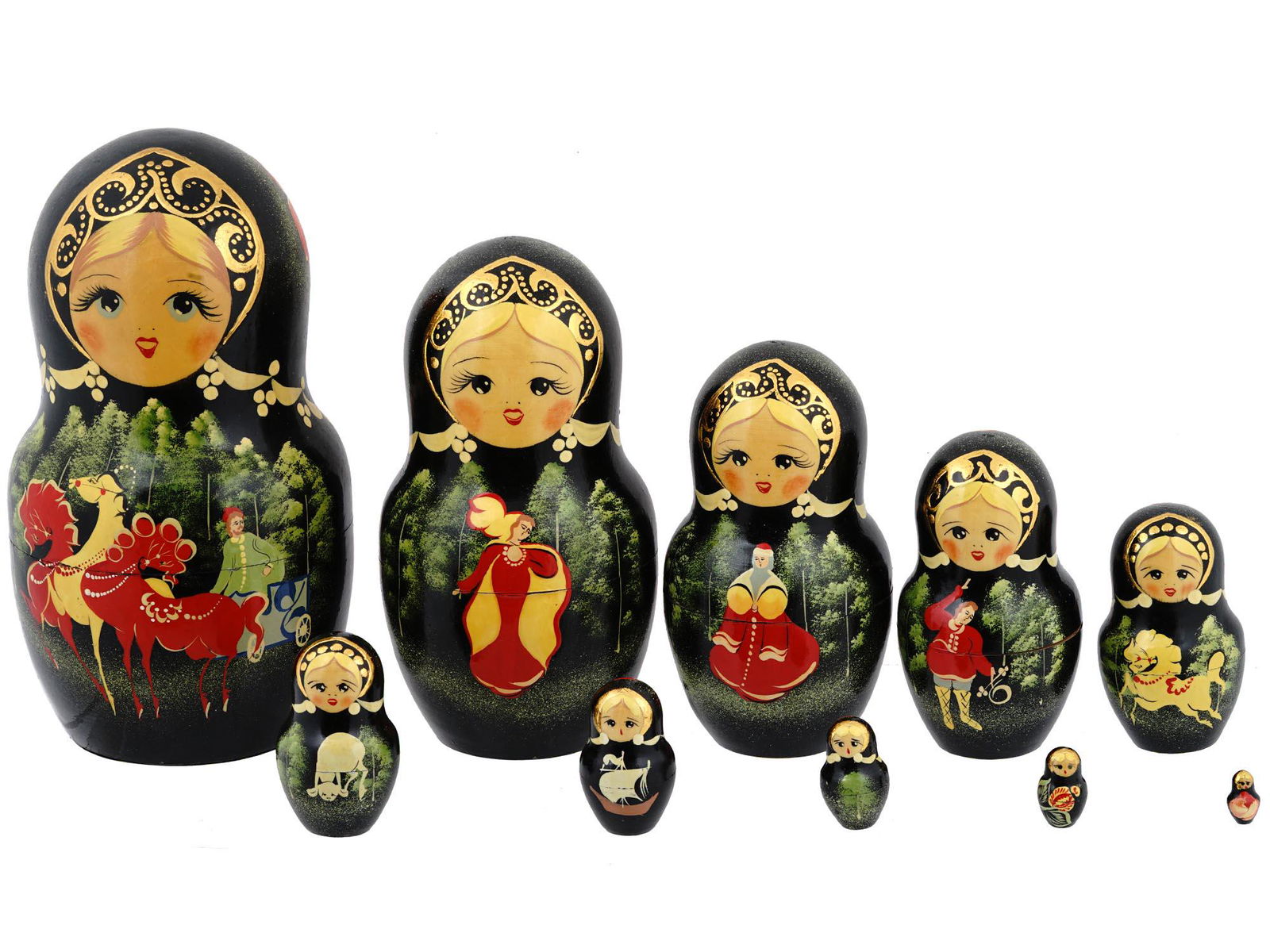 VINTAGE RUSSIAN HAND PAINTED WOOD MATRYOSHKA DOLL (1 of 5)