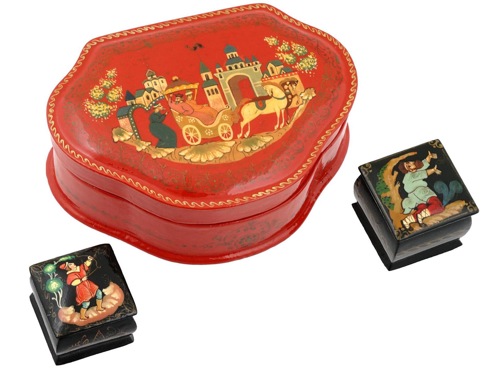 RUSSIAN PALEKH LACQUER TRINKET BOXES FOLK TALES (1 of 8)