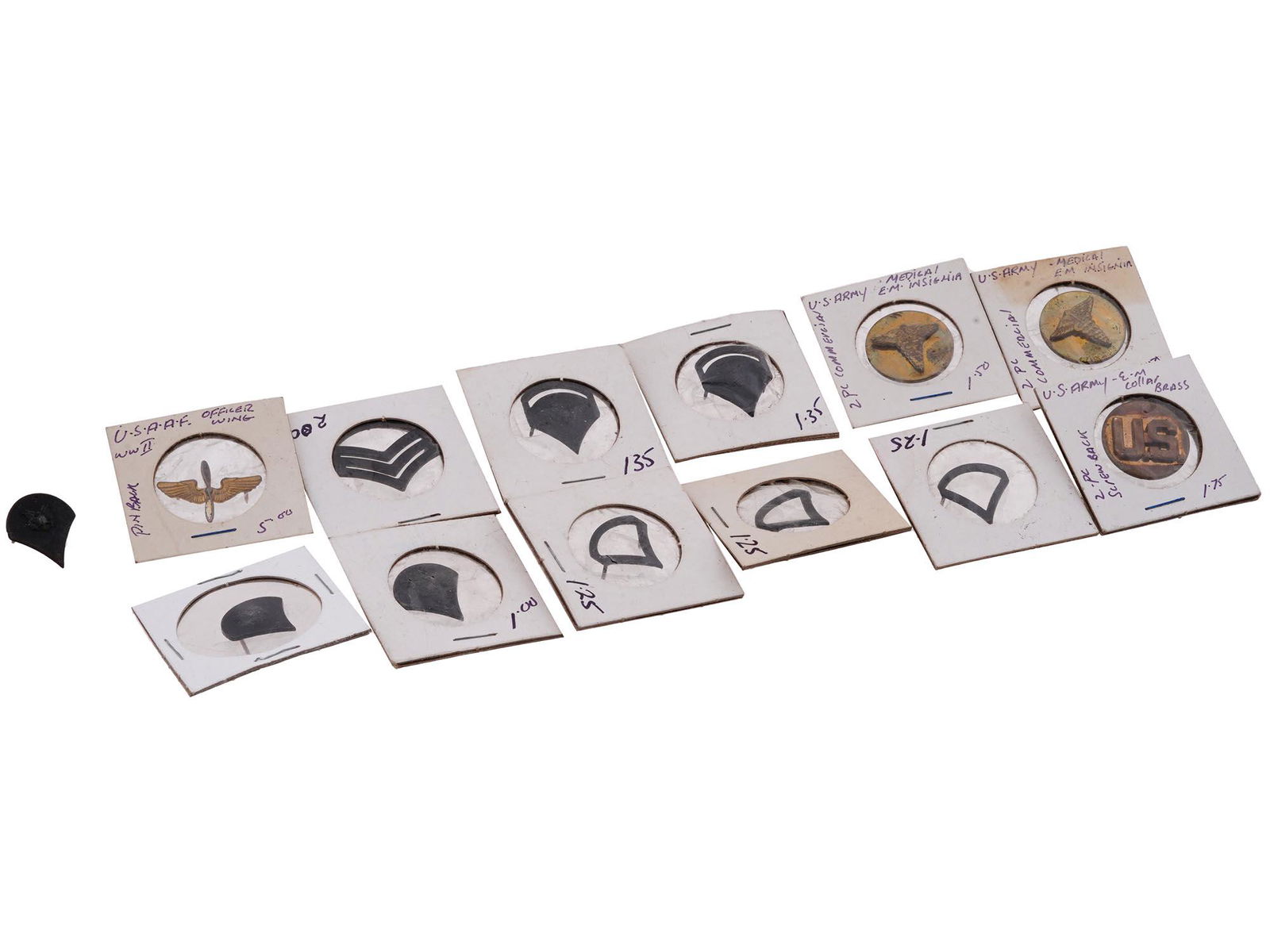 WWII US ARMY ENLISTED RANK AND BRANCH INSIGNIA (1 of 7)