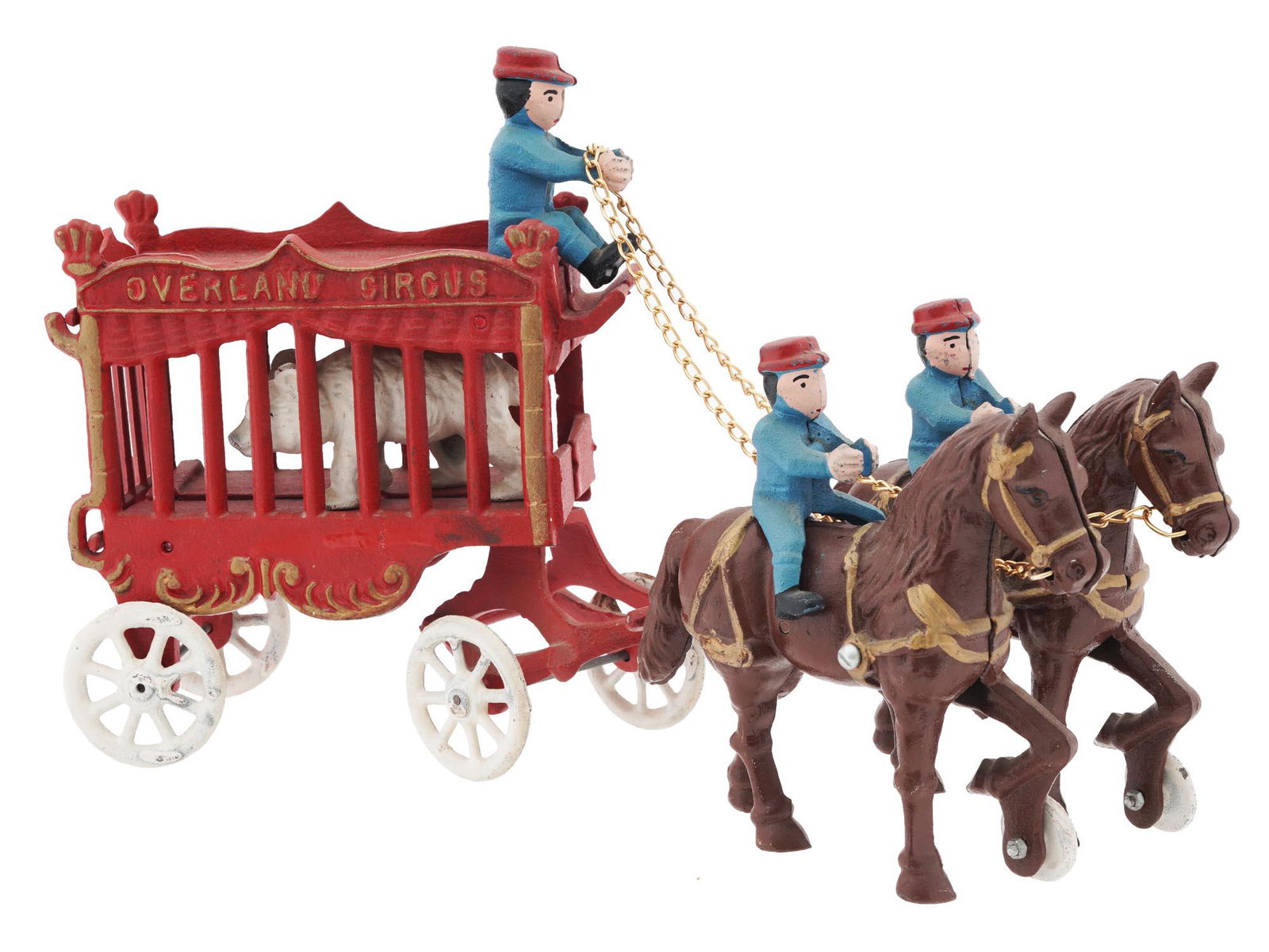 CAST IRON OVERLAND CIRCUS CAGE WAGON TOY C 1900 (1 of 8)