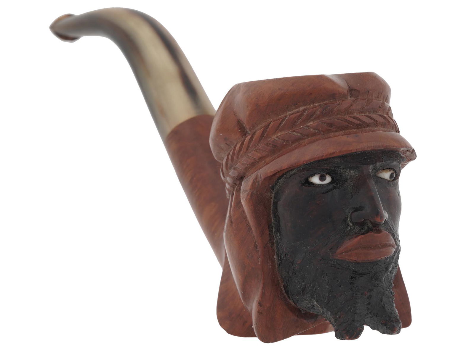 FRENCH SAINT CLAUDE HAND CARVED HEAD TOBACCO PIPE (1 of 8)