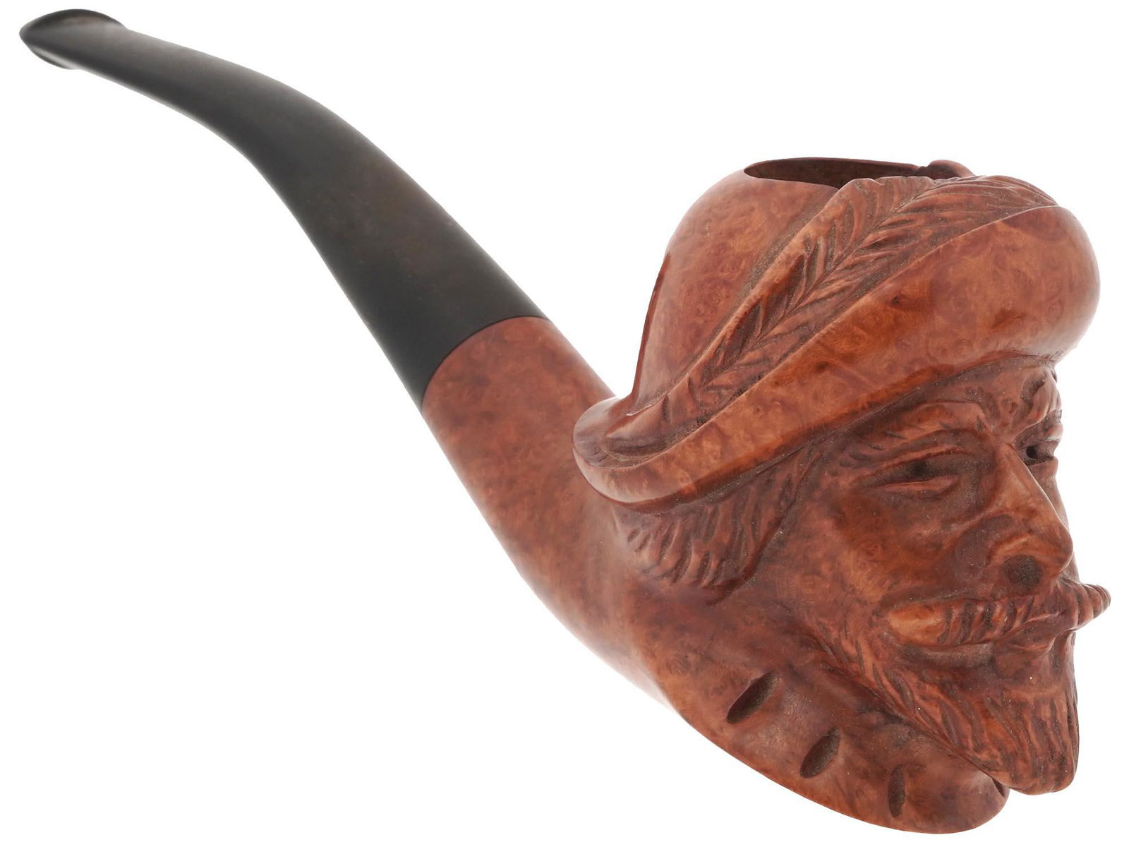 FRENCH SAINT CLAUDE HAND CARVED HEAD TOBACCO PIPE (1 of 7)
