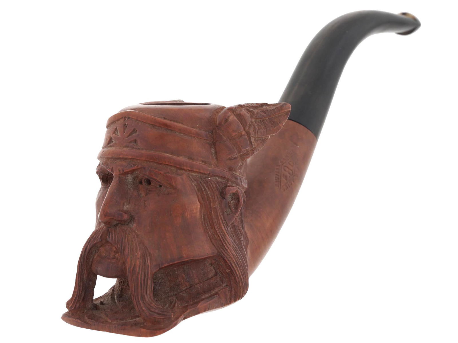 FRENCH SAINT CLAUDE HAND CARVED HEAD TOBACCO PIPE (1 of 8)