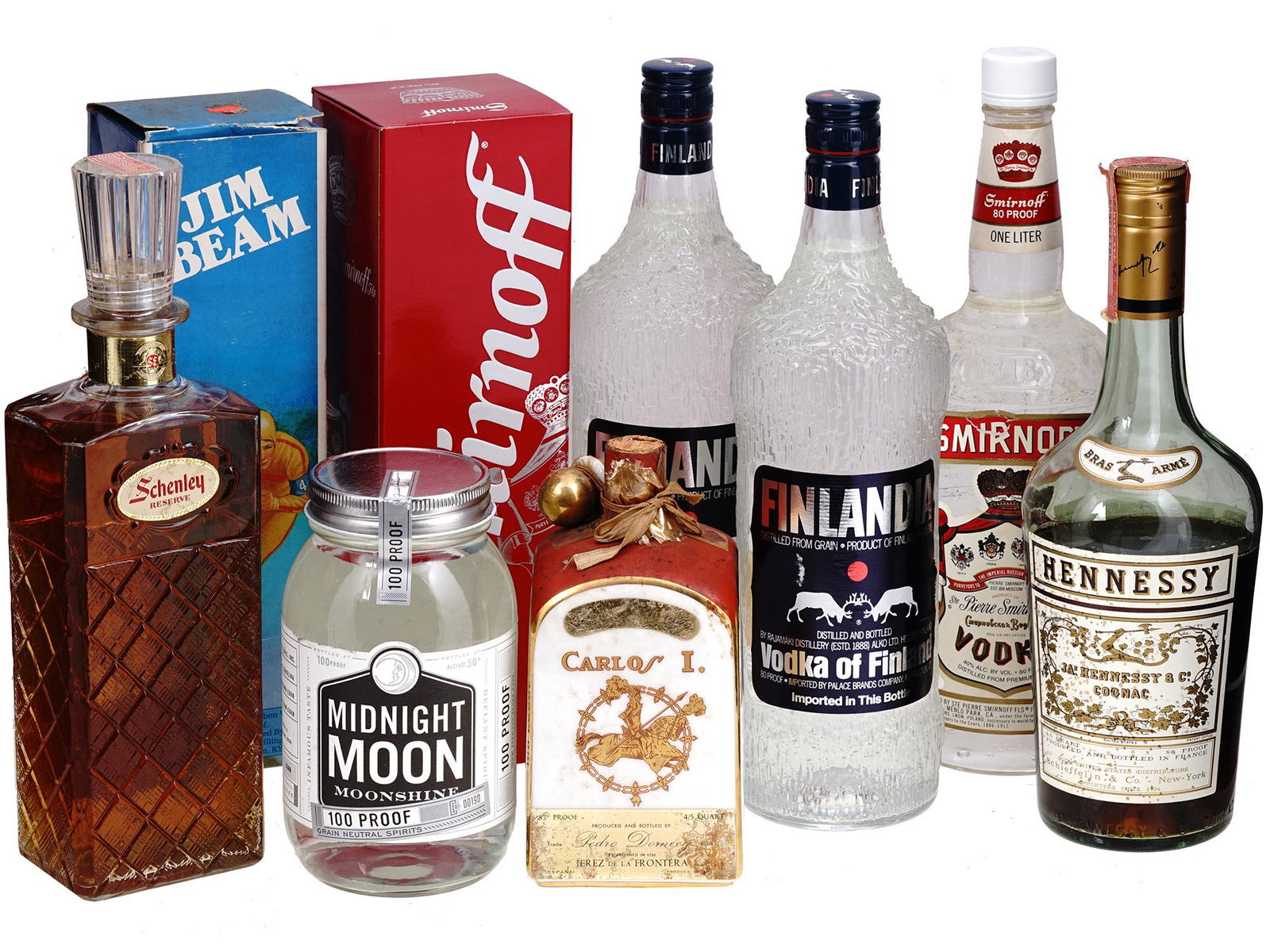 JIM BEAM HENNESSY SMIRNOFF LIQUEUR BOTTLES IOB (1 of 5)