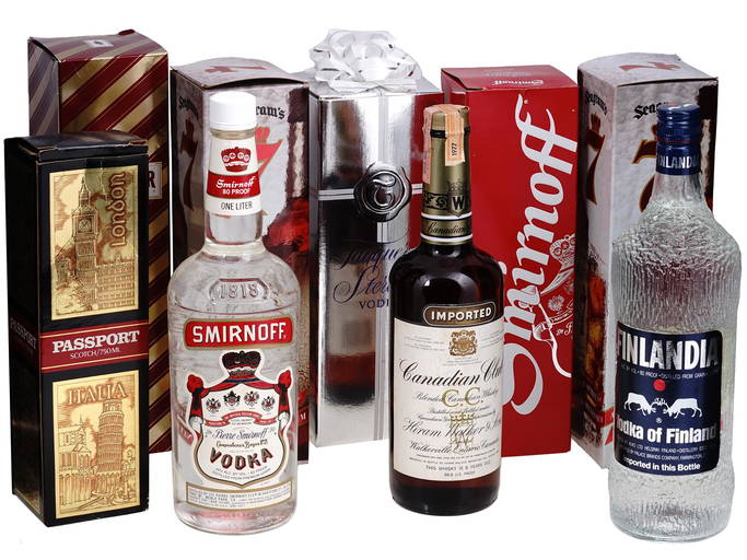 Seagrams Smirnoff Beefeater Liqueur Bottles Iob