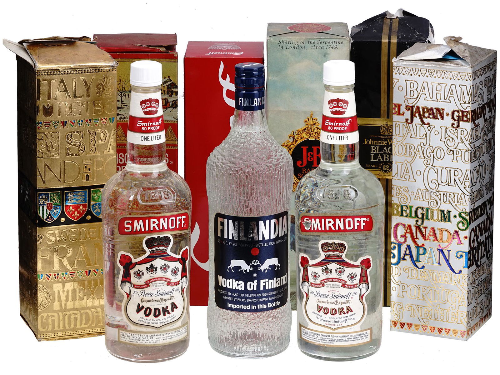 VINTAGE SMIRNOFF FINLANDIA LIQUEUR BOTTLES IOB (1 of 6)