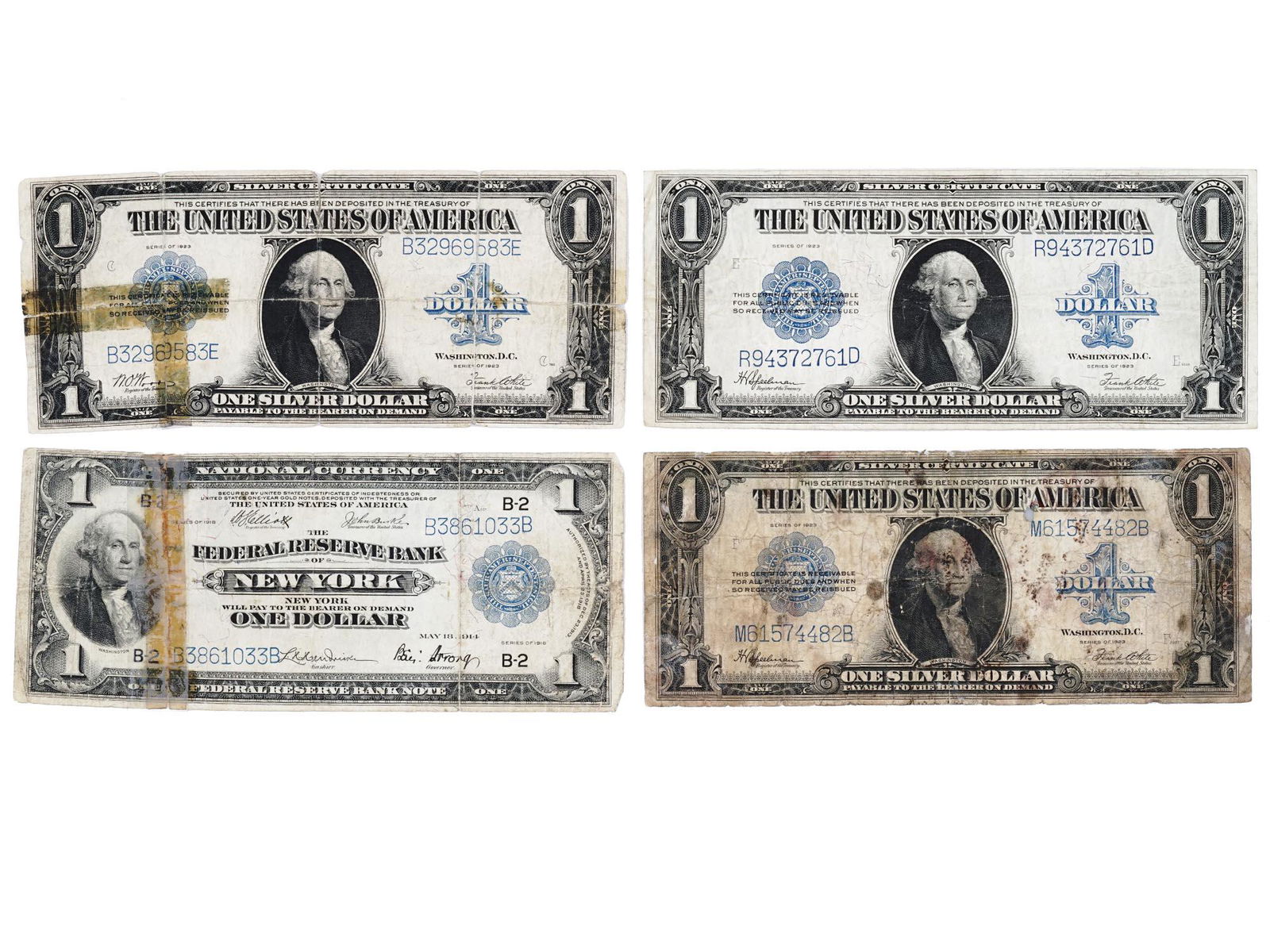US ONE DOLLAR SILVER CERTIFICATES WITH WASHINGTON (1 of 12)