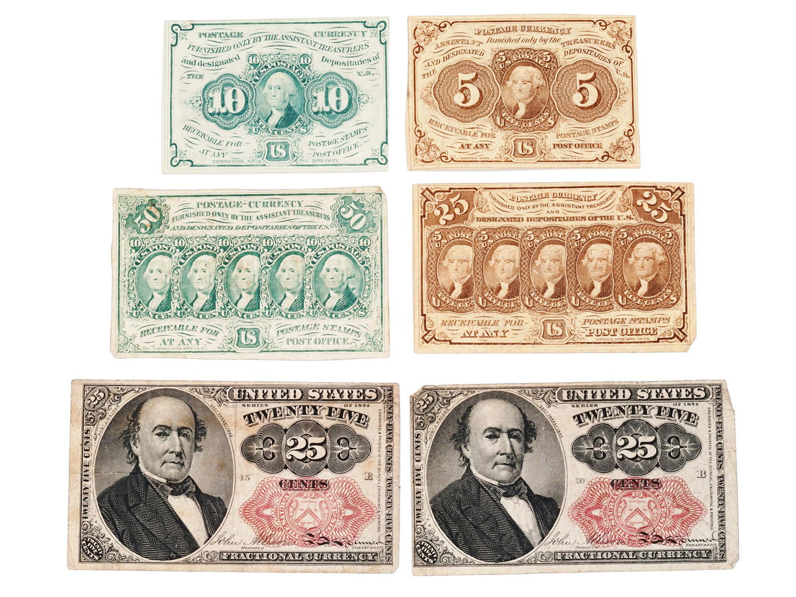 AMERICAN CIVIL WAR FRACTIONAL CURRENCY FIRST ISSUE (1 of 7)