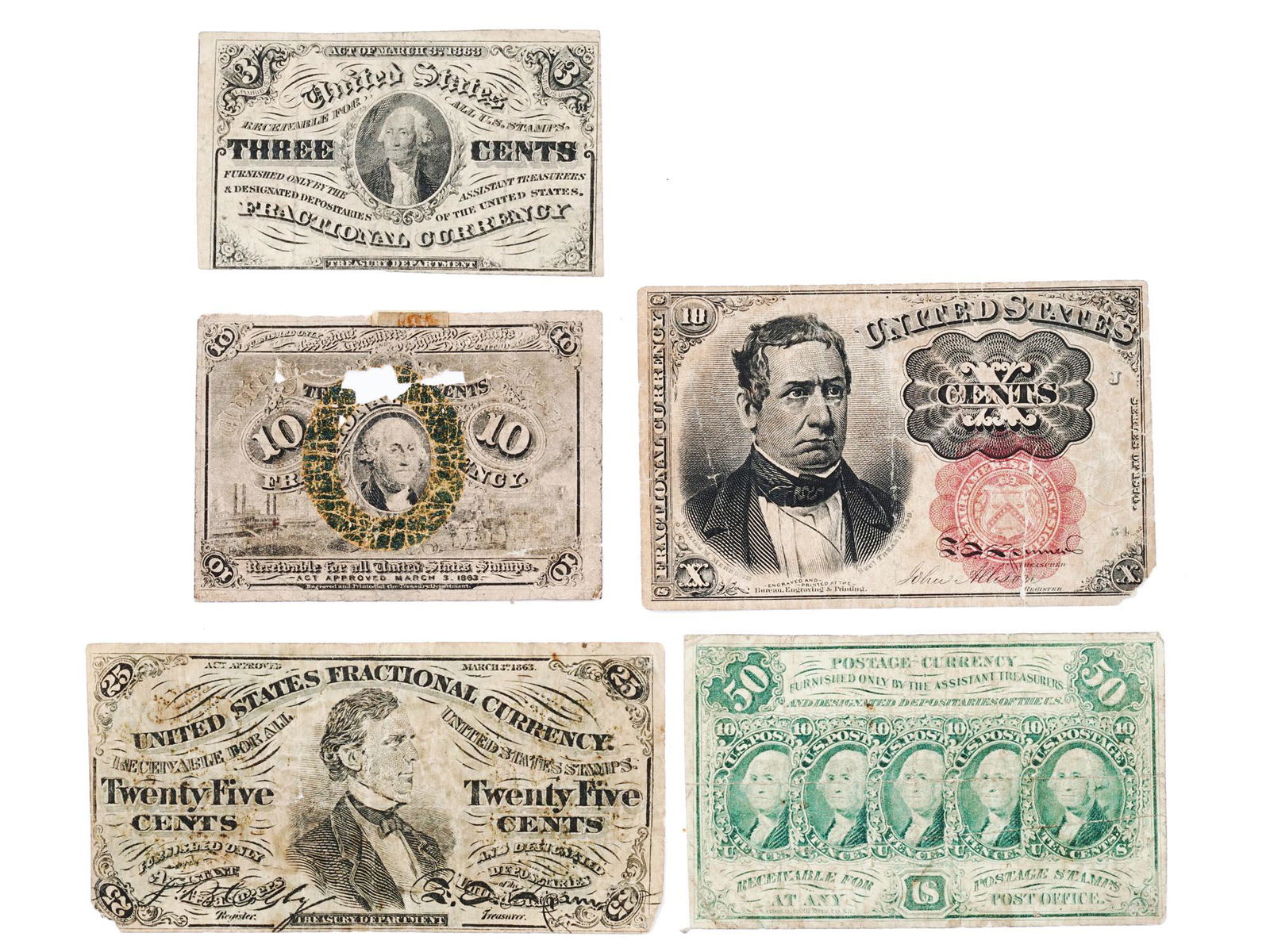 AMERICAN CIVIL WAR FRACTIONAL CURRENCY THIRD ISSUE (1 of 7)