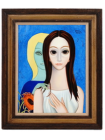 AMERICAN PORTRAIT OIL PAINTING BY MARGARET KEANE First Image