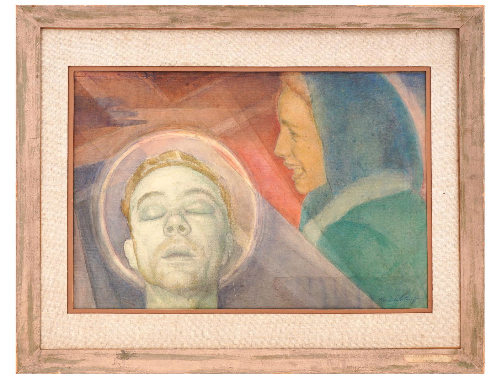 RUSSIAN MIXED MEDIA PAINTING BY BORIS SOLOTAREFF (1 of 6)