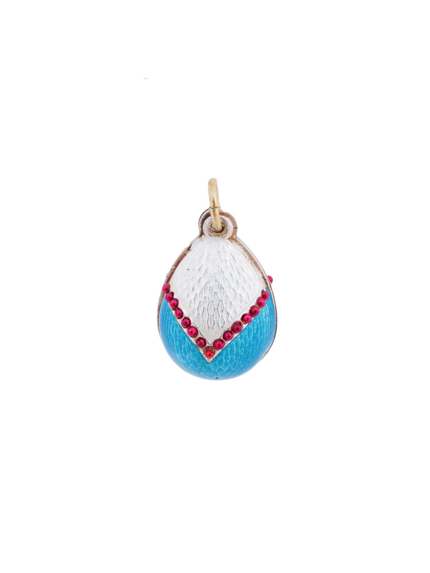 RUSSIAN SILVER GILT ENAMEL AND PEARLS EGG PENDANT (1 of 8)