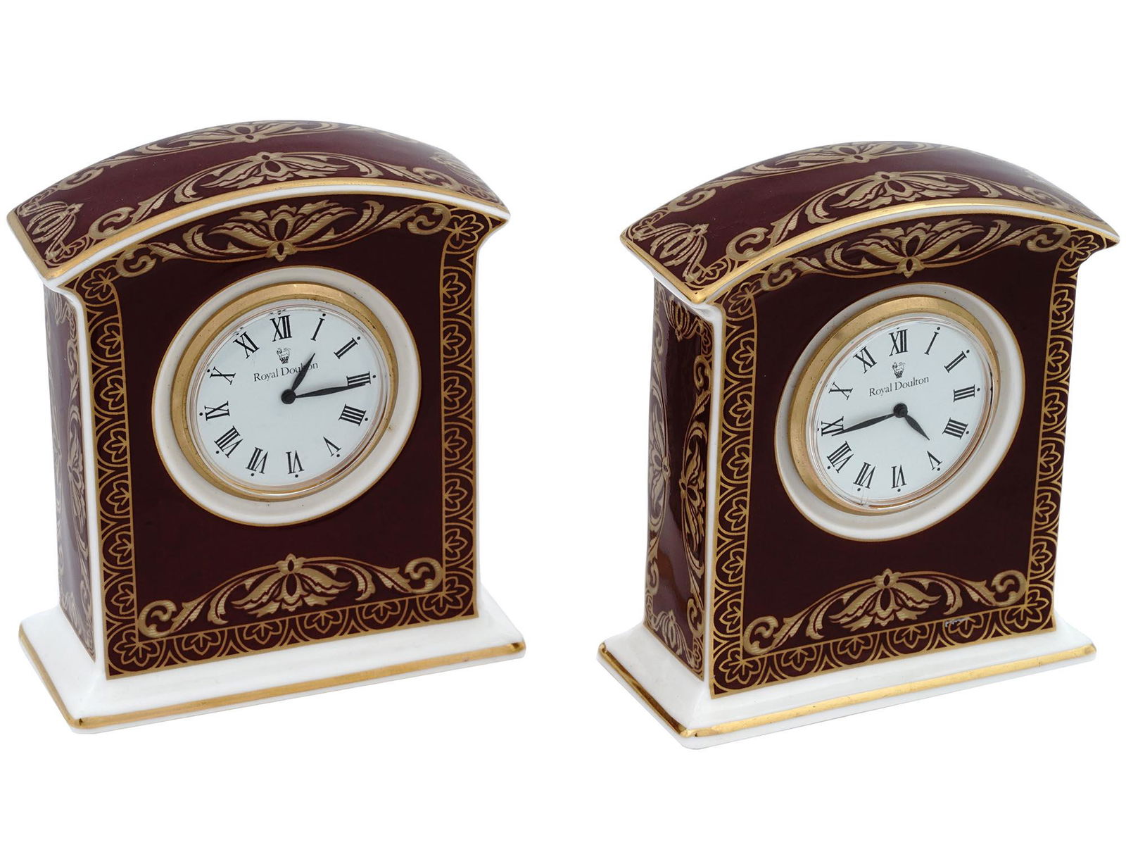 ROYAL DOULTON PORCELAIN TENNYSON MANTEL CLOCKS (1 of 8)