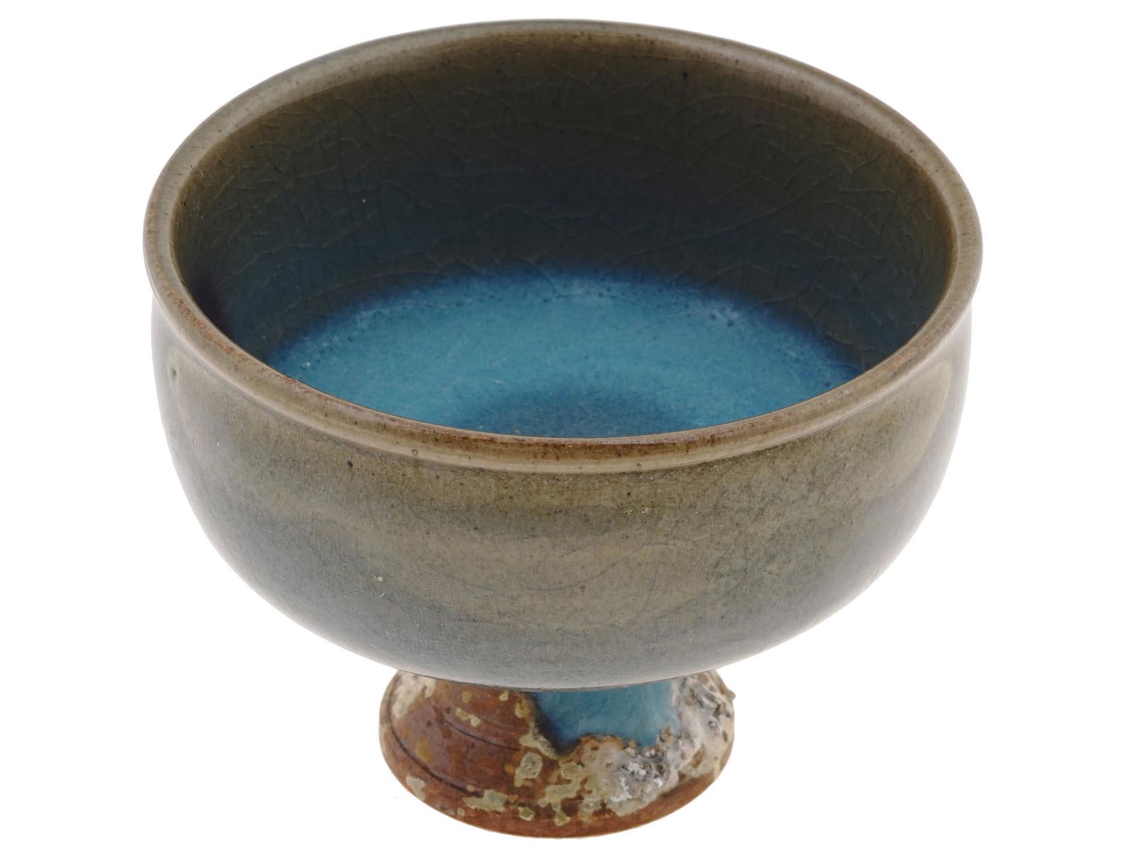 ANTIQUE CHINESE PRE REPUBLIC ERA GLAZED POTTERY LOTUS BOWL (1 of 7)