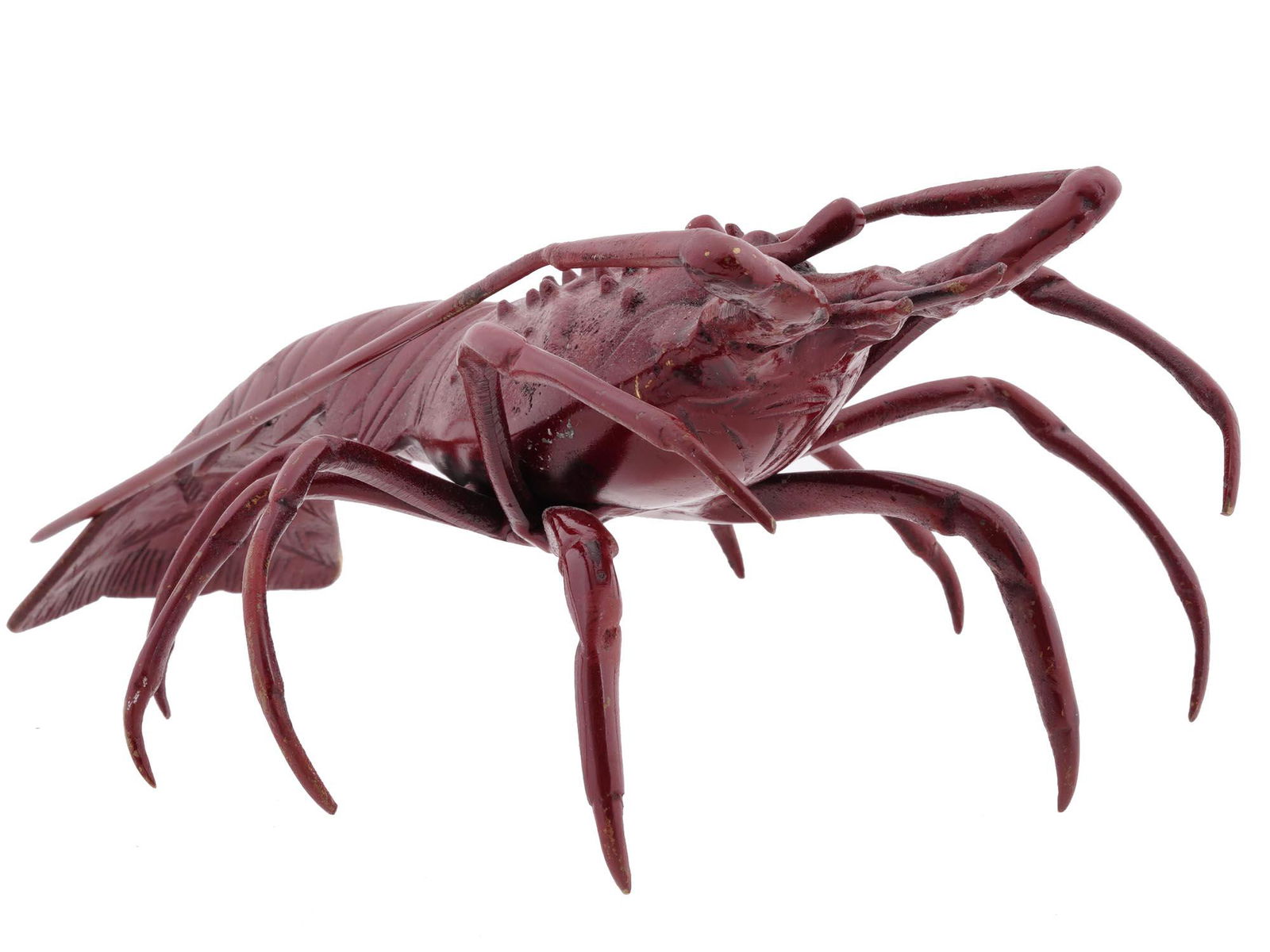 ANTIQUE JAPANESE LOBSTER PATINATED BRONZE FIGURINE (1 of 7)